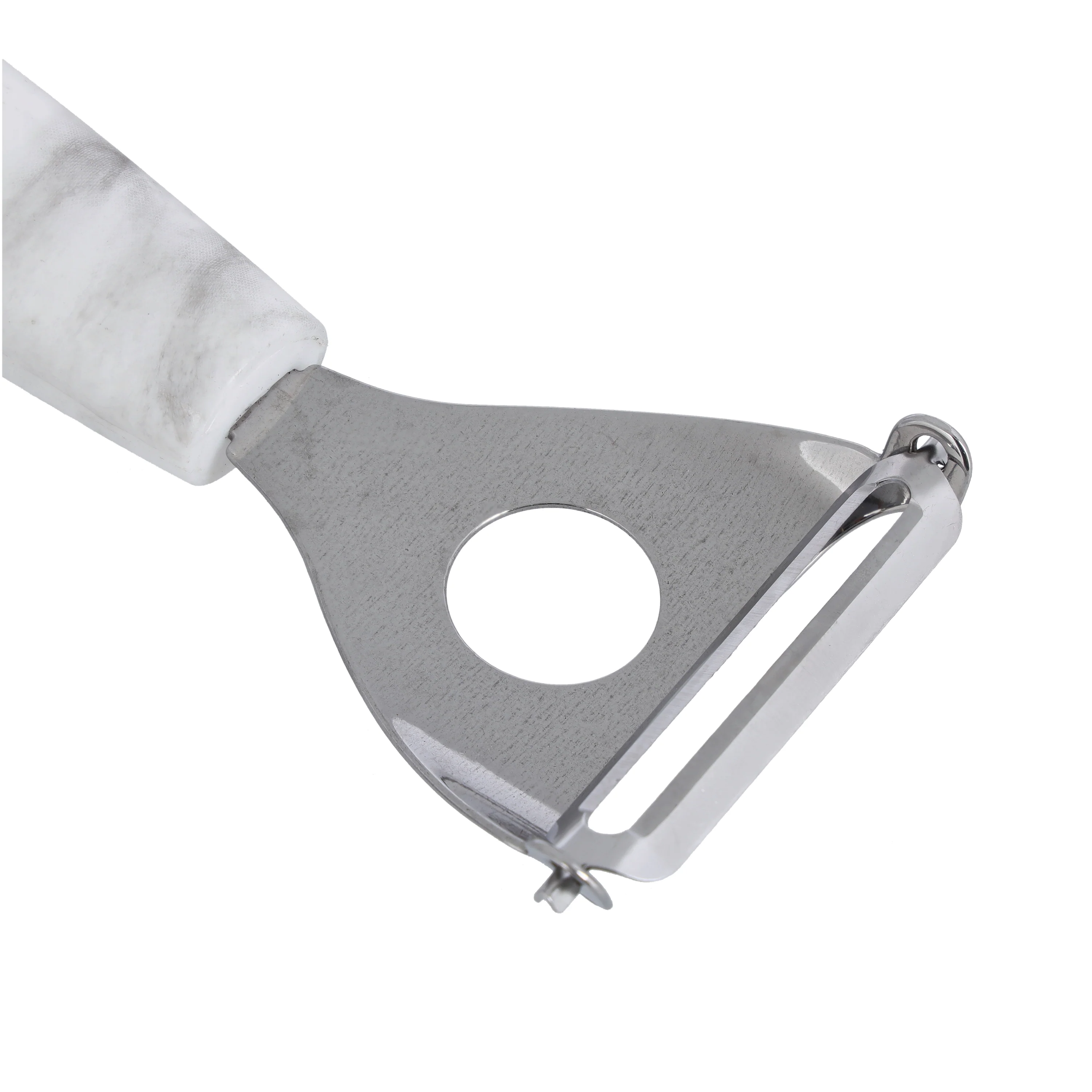 Royalford RF9553 Marble Design Stainless Steel Y-Peeler | Sharp Vegetable & Fruit Peeler with Ergonomic Handle | Durable Blade | Easy Grip and Peeling for Kitchen Use - Image 4