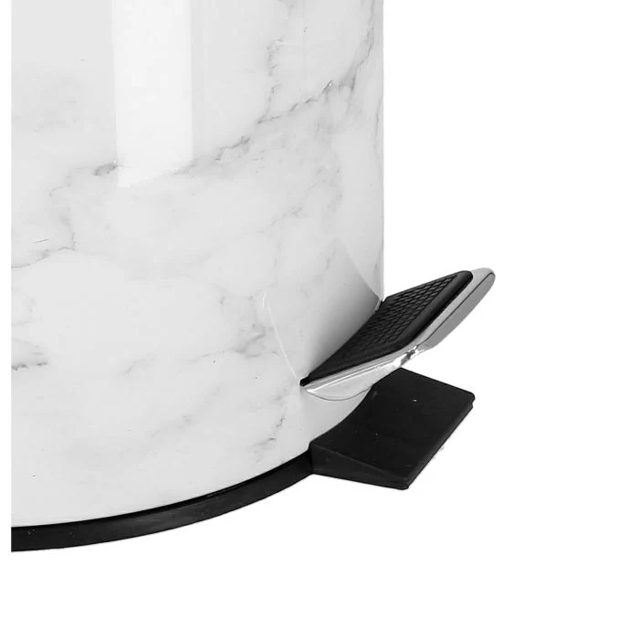 Royalford RF9584 20L Marble Design Dust Bin - Portable Light Weight Household Round Rubbish Bin with Ergonomic Design & Compact Lid | Comfortable Handle| Perfect for Bathroom, Kitchen, Office & More - Image 3
