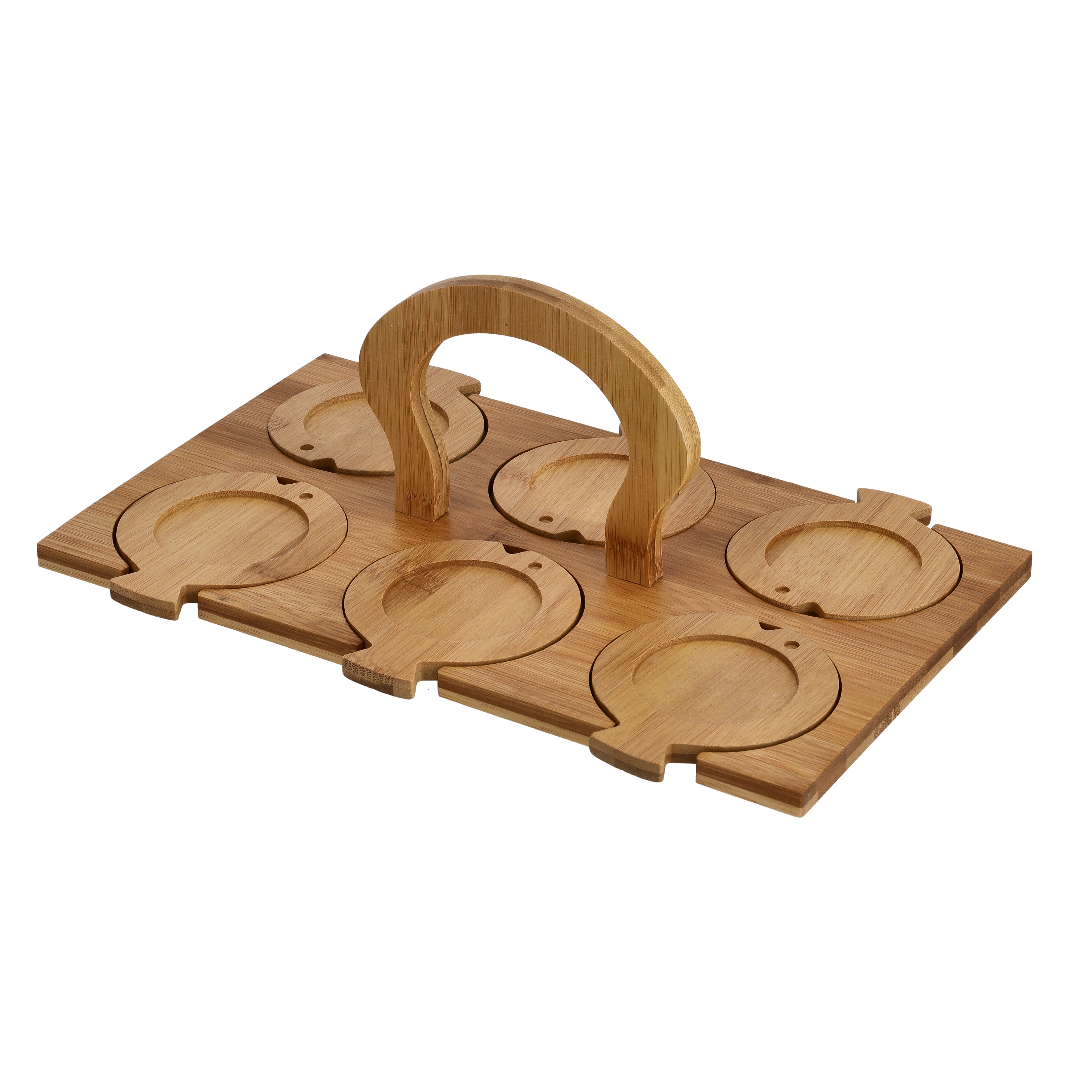 Royalford RF9635 Porcelain Tea Set | Bamboo Stand and Coasters 6 Cups High-Grade Porcelain Tea Cups | Scratch Resistant | Elegant Wooden Holder for Home Serving - Image 5