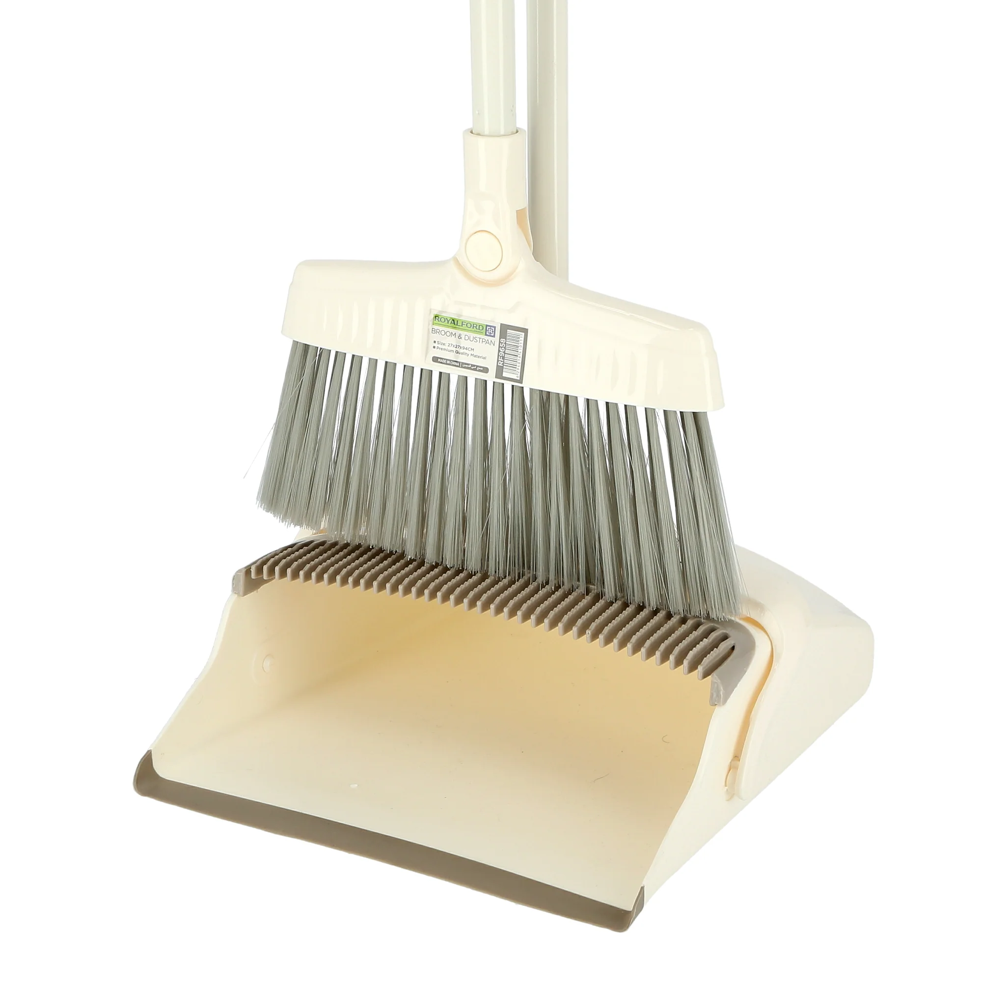 Royalford RF9658 Broom & Dustpan Set | Long Handle for Home, Office & Commercial Use | Durable Floor Cleaning Broom with Strong Bristles for Tile, Marble & Hard Floors - Image 4