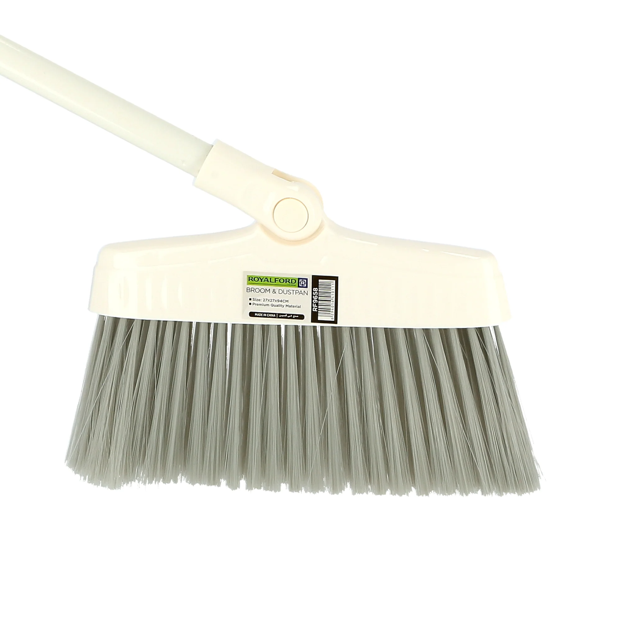 Royalford RF9658 Broom & Dustpan Set | Long Handle for Home, Office & Commercial Use | Durable Floor Cleaning Broom with Strong Bristles for Tile, Marble & Hard Floors - Image 5