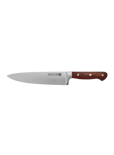 Royalford RF9659 8 Inch Stainless Steel Chef Knife | Wood Finish Handle | Sharp Professional Kitchen Cutting Knife for Chopping Slicing Dicing Meat, Fish &  Vegetables - Image 2