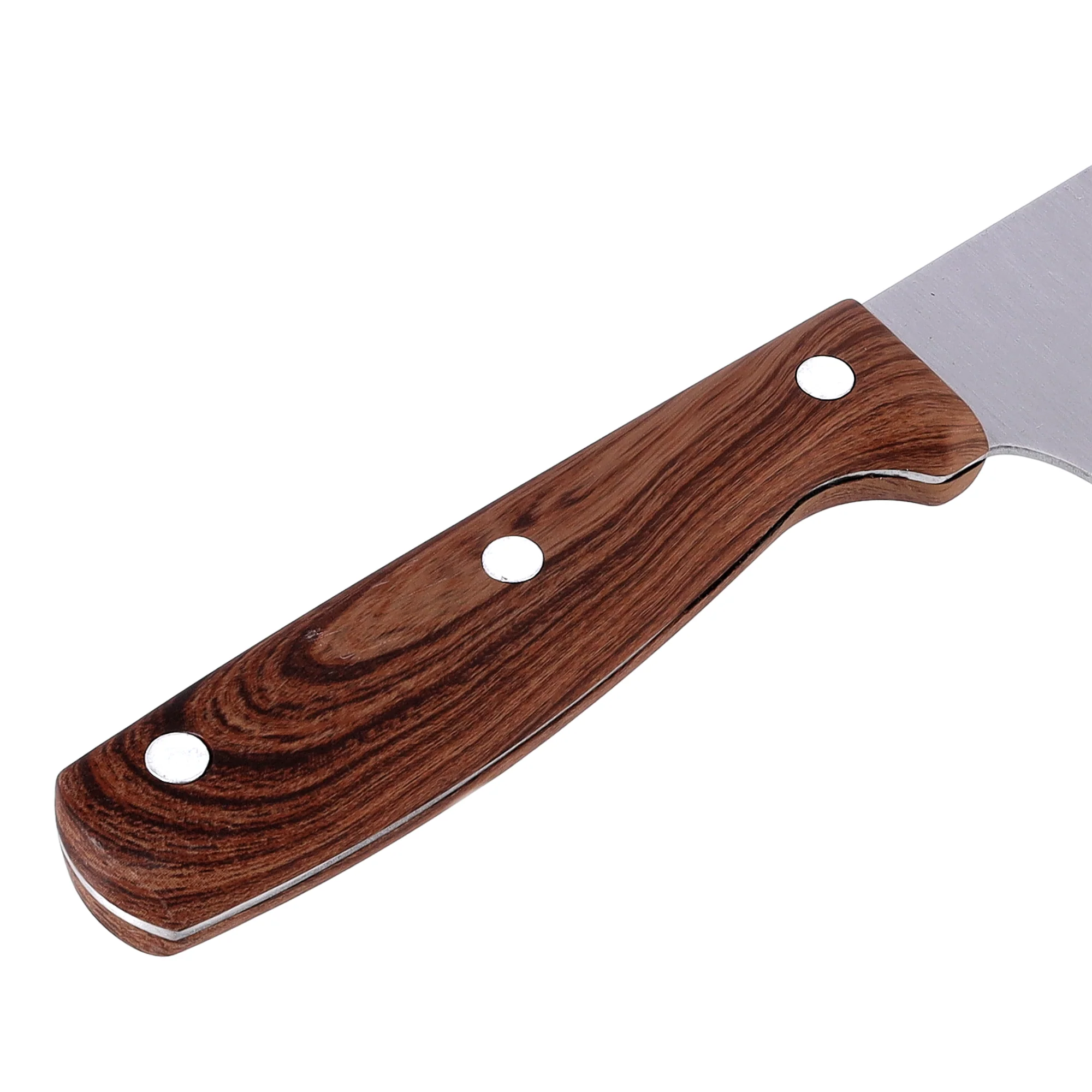 Royalford RF9659 8 Inch Stainless Steel Chef Knife | Wood Finish Handle | Sharp Professional Kitchen Cutting Knife for Chopping Slicing Dicing Meat, Fish &  Vegetables - Image 4