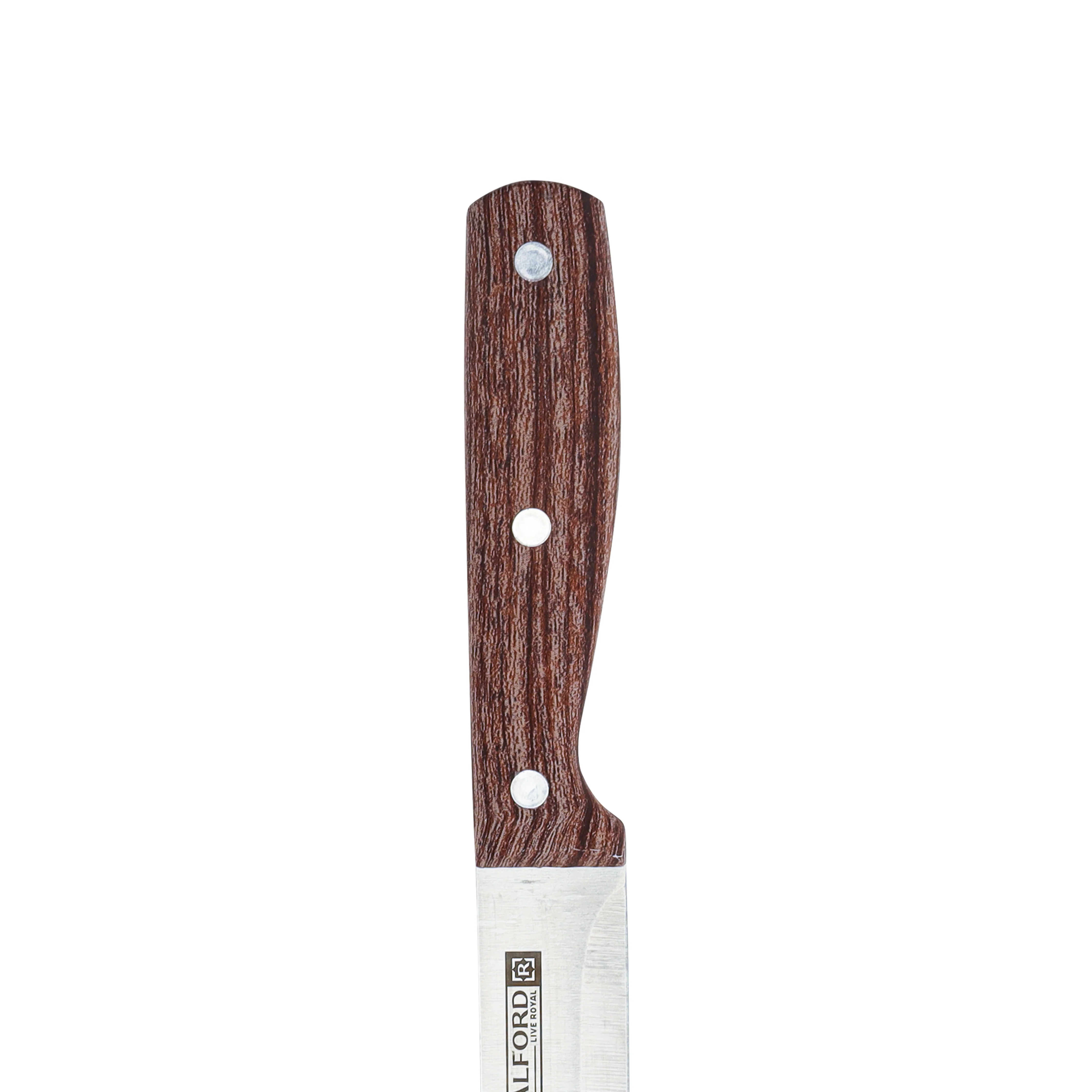 Royalford RF9661 8 Inch Stainless Steel Slicer Knife | Wooden Handle| Sharp Professional Kitchen Knife for Meat, Fish & Vegetable Slicing | Perfect For Daily Cutting Task - Image 4