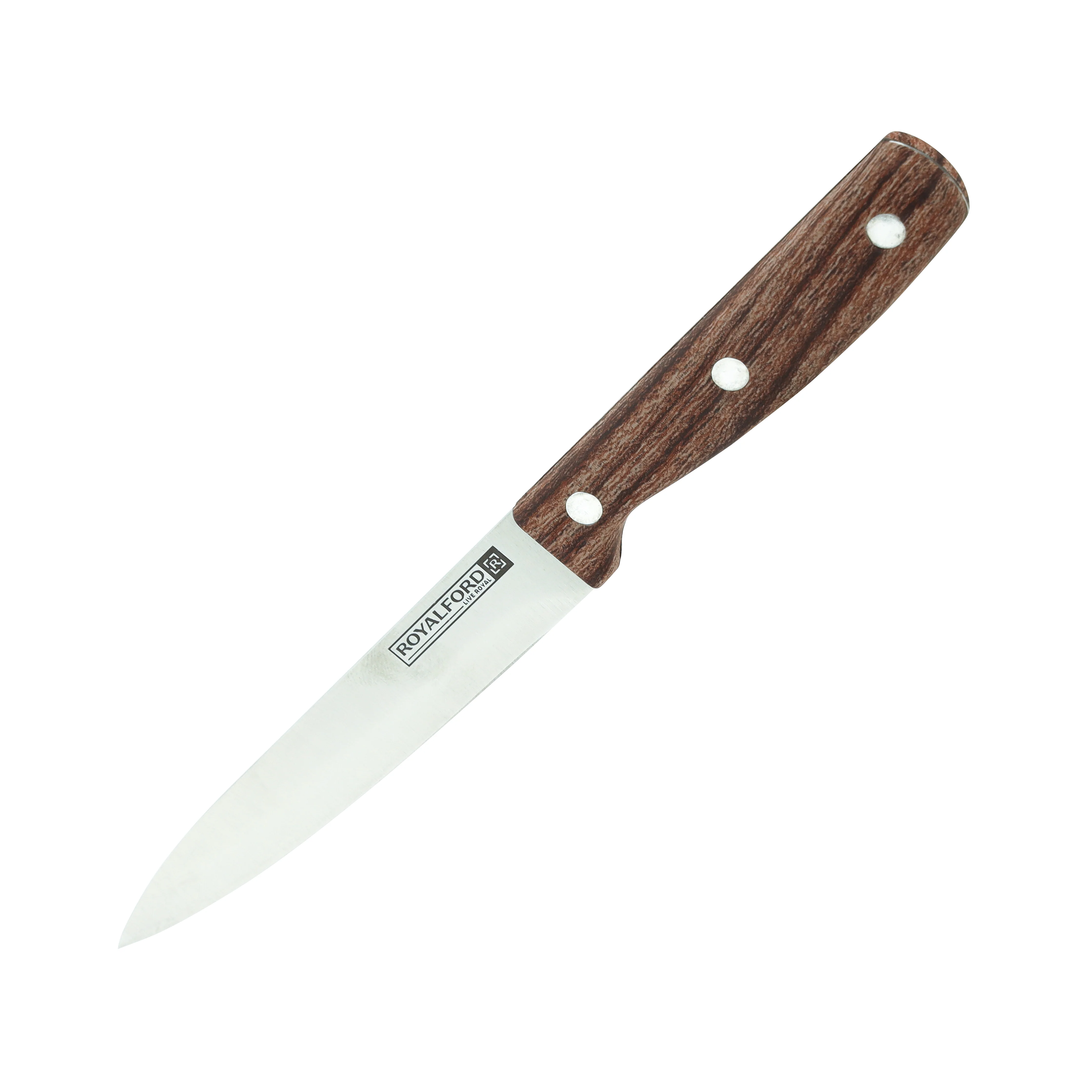 Royalford RF9663 Stainless Steel Utility Knife |  Wooden Handle|  5 Inch Multipurpose Kitchen Knife for Fruits & Vegetables | For Daily Home & Professional Cooking Use - Image 2
