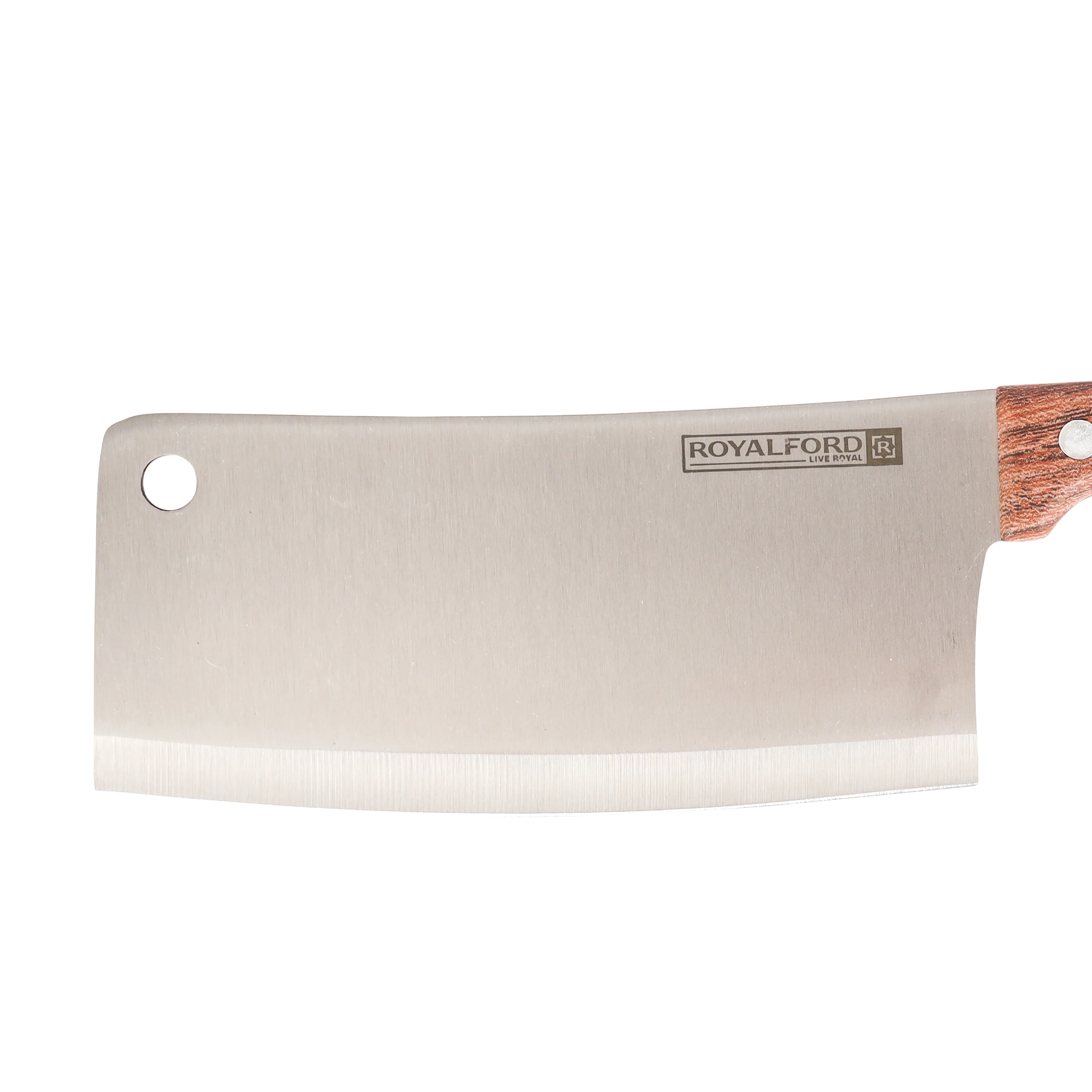 Royalford RF9664 Stainless Steel Meat Cleaver Knife | Wooden Handle | Heavy-Duty Kitchen Chopper for Meat, Fish, Vegetables | Perfect For Professional & Home Cooking Use - Image 3