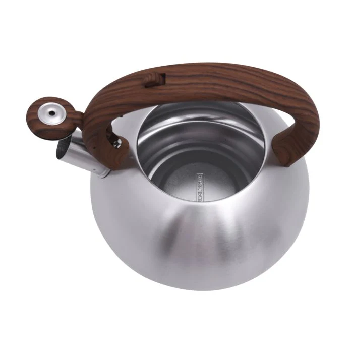 Royalford RF9669 Whistling Kettle 3000ml | High-Quality Stainless Steel Body | Elegant Wood-Finish Heat-Resistant Handle & Lid | Stain Resistant | Dishwasher Safe - Image 4