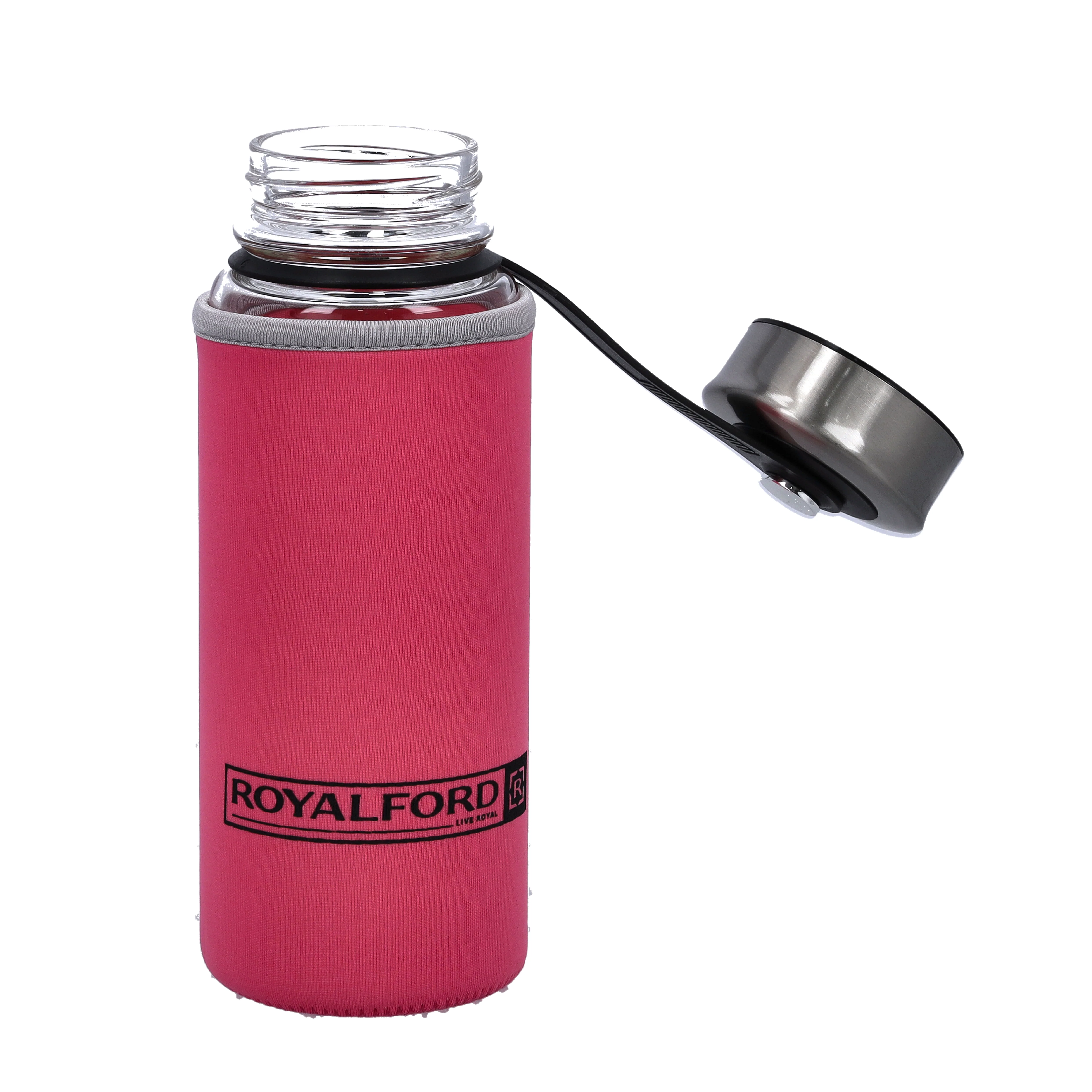 Royalford RF9695 Borosilicate Glass Bottle 800ml | Neoprene Sleeve| Leakproof Reusable Water Bottle for Office, Gym & Travel | Eco-Friendly Daily Hydration Use Needs - Image 3