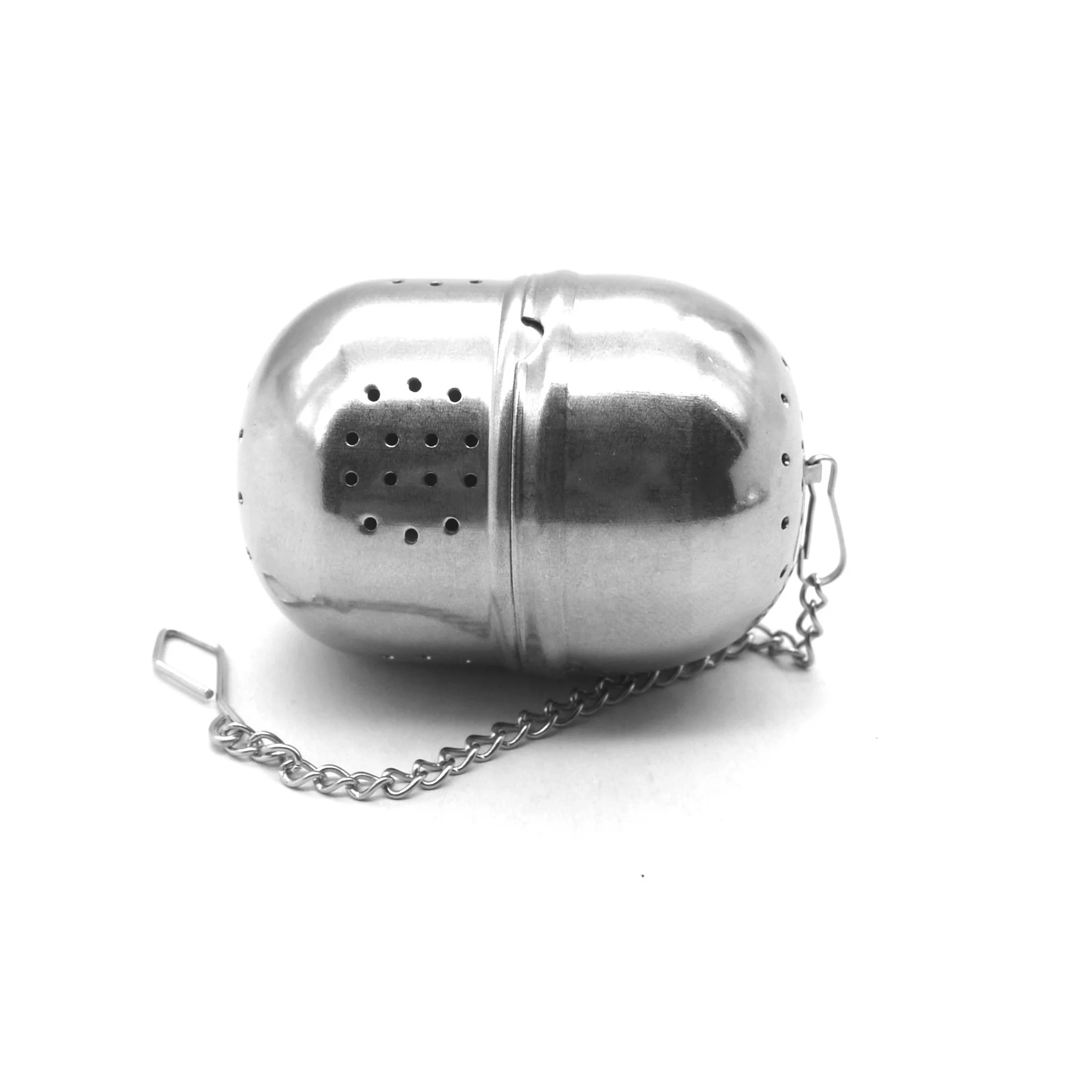 Royalford RF9697 304 Stainless Steel Tea Strainer with Chain | Egg Shaped Loose Leaf Tea Infuser with Hook for Cups, Mugs, Teapots & Daily Brewing Use| Anti-rust Design