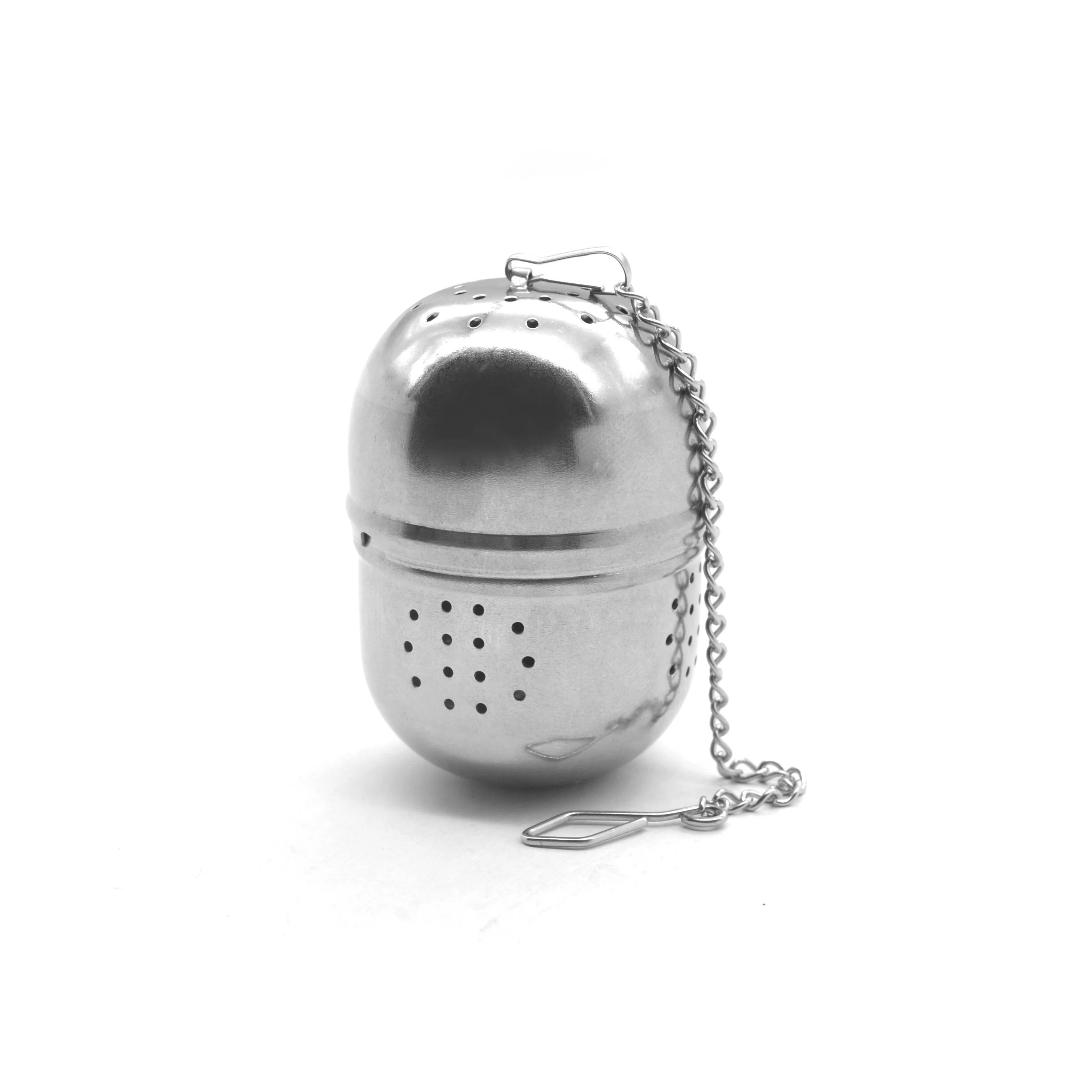 Royalford RF9697 304 Stainless Steel Tea Strainer with Chain | Egg Shaped Loose Leaf Tea Infuser with Hook for Cups, Mugs, Teapots & Daily Brewing Use| Anti-rust Design - Image 2