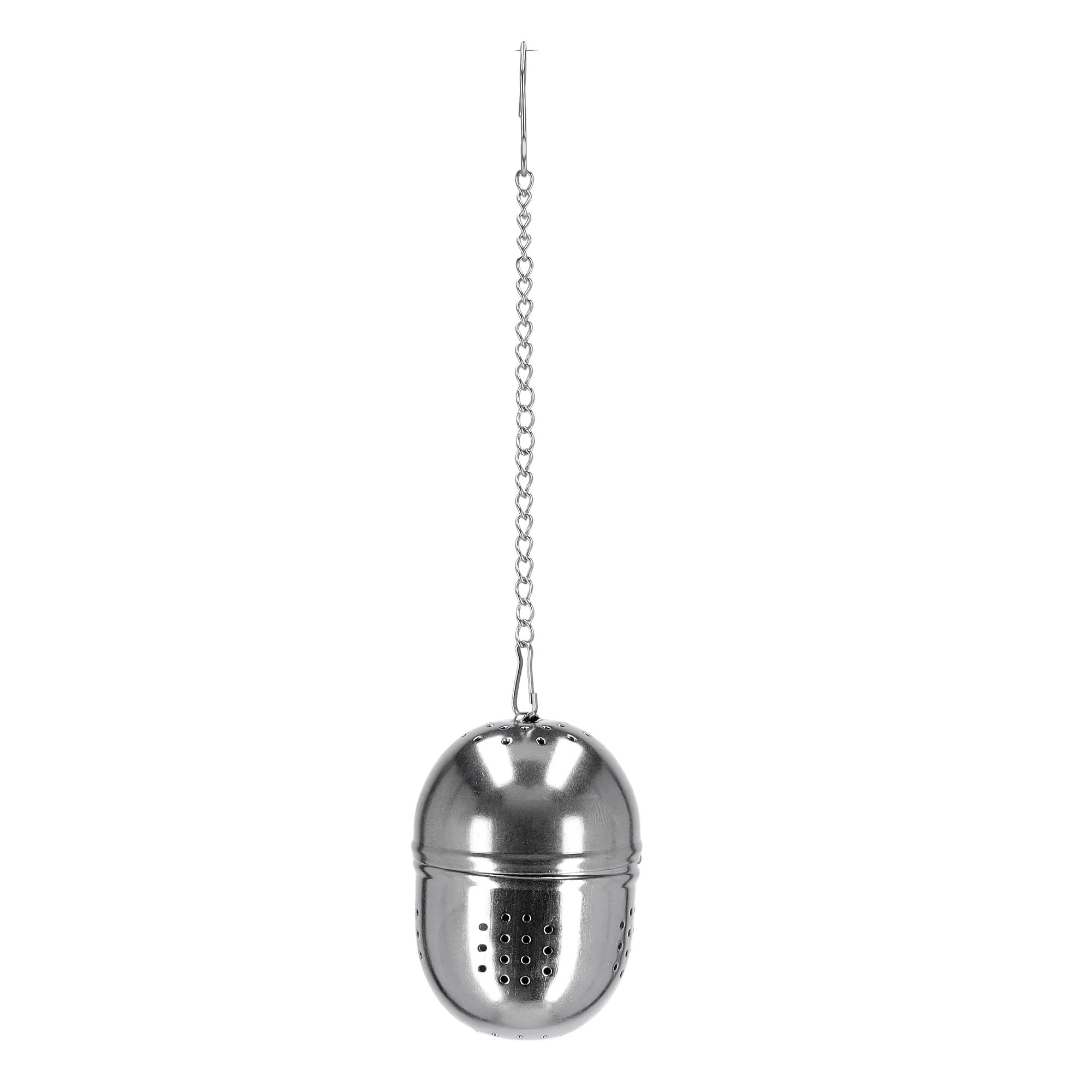 Royalford RF9697 304 Stainless Steel Tea Strainer with Chain | Egg Shaped Loose Leaf Tea Infuser with Hook for Cups, Mugs, Teapots & Daily Brewing Use| Anti-rust Design - Image 3