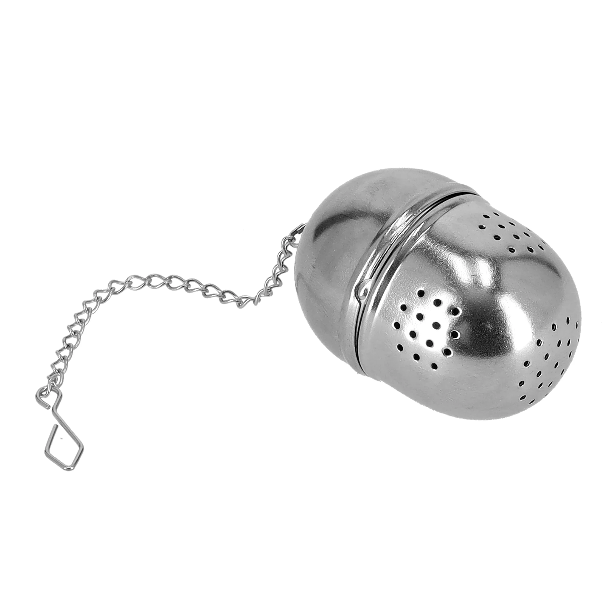 Royalford RF9697 304 Stainless Steel Tea Strainer with Chain | Egg Shaped Loose Leaf Tea Infuser with Hook for Cups, Mugs, Teapots & Daily Brewing Use| Anti-rust Design - Image 4