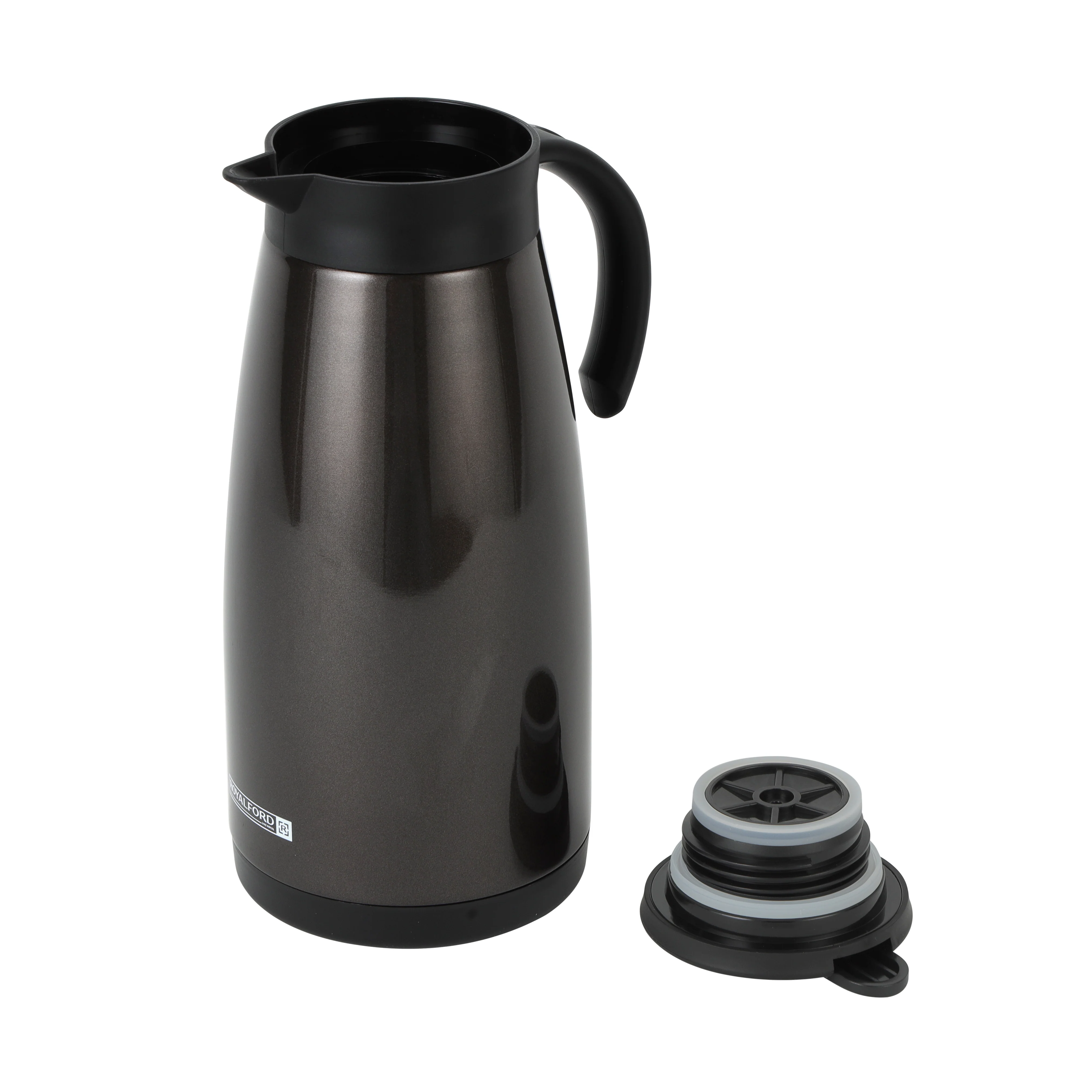 Royalford RF9701 Double Wall Stainless Steel Coffee Pot | 1500ml Capacity  | Hot & Cool Insulation | 304 Stainless Steel Inner Pot and Ergonomic Easy Pour Handle - Image 2