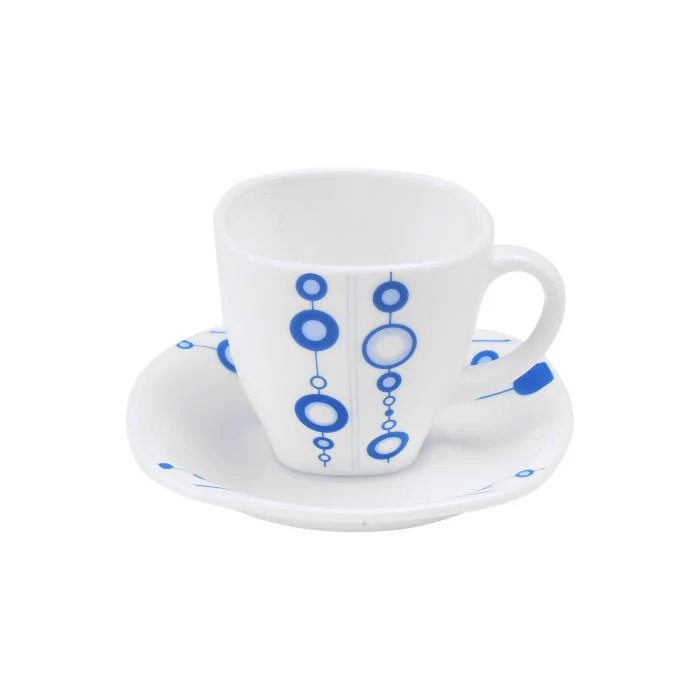 Royalford RF9760 97Pcs Opal Ware Dinner Set - Floral Design Plates, Bowls, Spoons, Cup & Saucer Tea Pot | Comfortable Handling | Ideal for Everyday Use, Family Get- Together, Restaurant, Banquet (Blue Design) - Image 5
