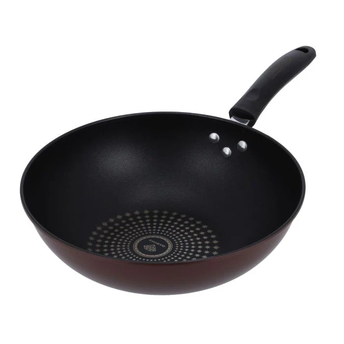 Royalford RF9768 32CM Carbon Steel Wok Pan| Induction Compatible Base| Durable Non-Stick Interior| Heat Resistant Exterior and Strong Ergonomic Handle for Daily Cooking - Image 2