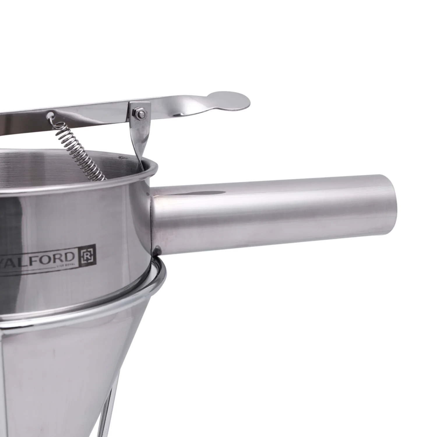Royalford RF9770 Stainless Steel Batter Dispenser | Premium Spring Valve Funnel | 8mm Funnel Design | Drip-Free Flow Control for Cake, Dosa, Pancake, Waffle Etc - Image 4