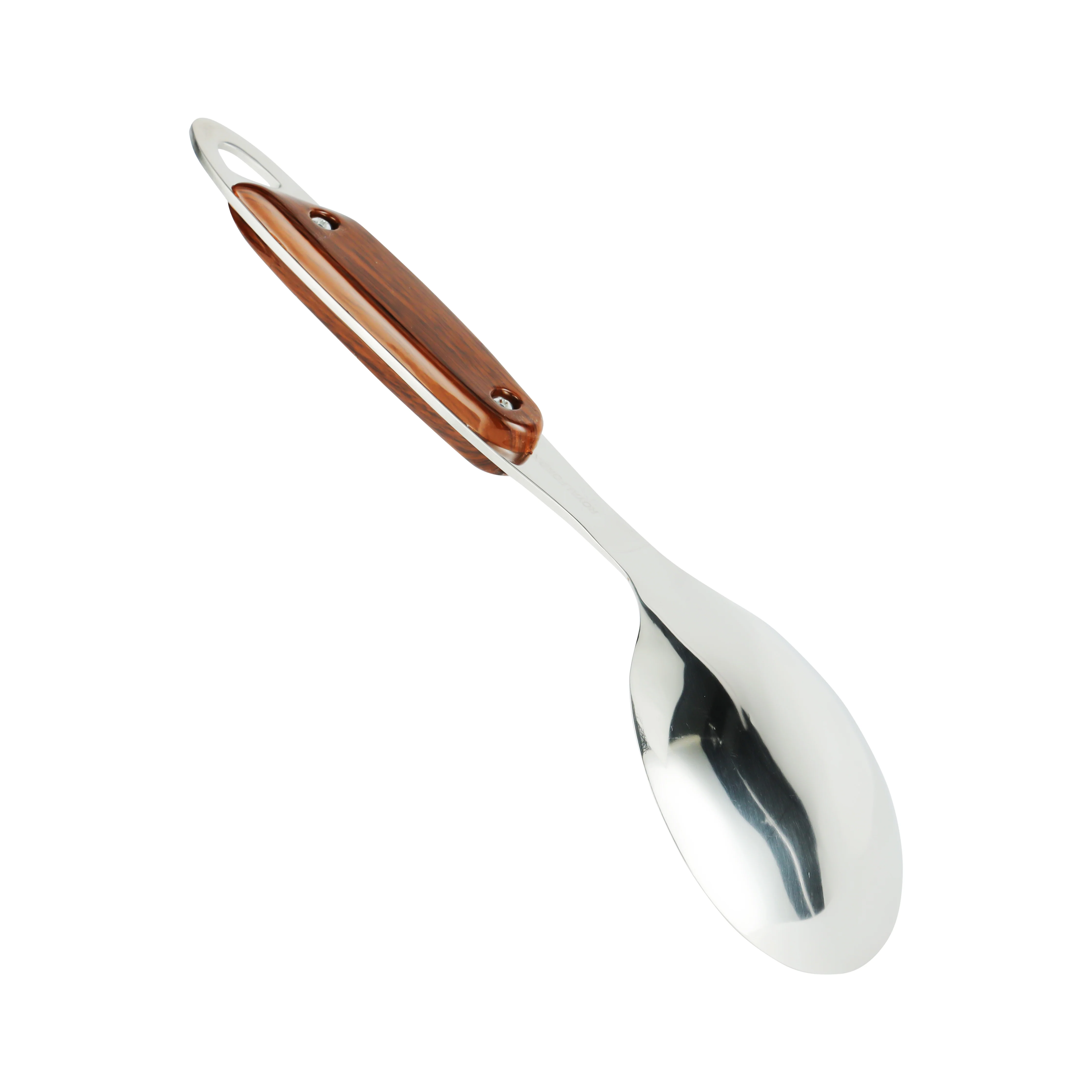 Royalford RF9772 Stainless Steel Rice Spoon | Wooden Finish Polymer Handle for Serving & Cooking | Durable | Ergonomic| Rust-Resistant & Dishwasher Safe Kitchen Utensil - Image 4