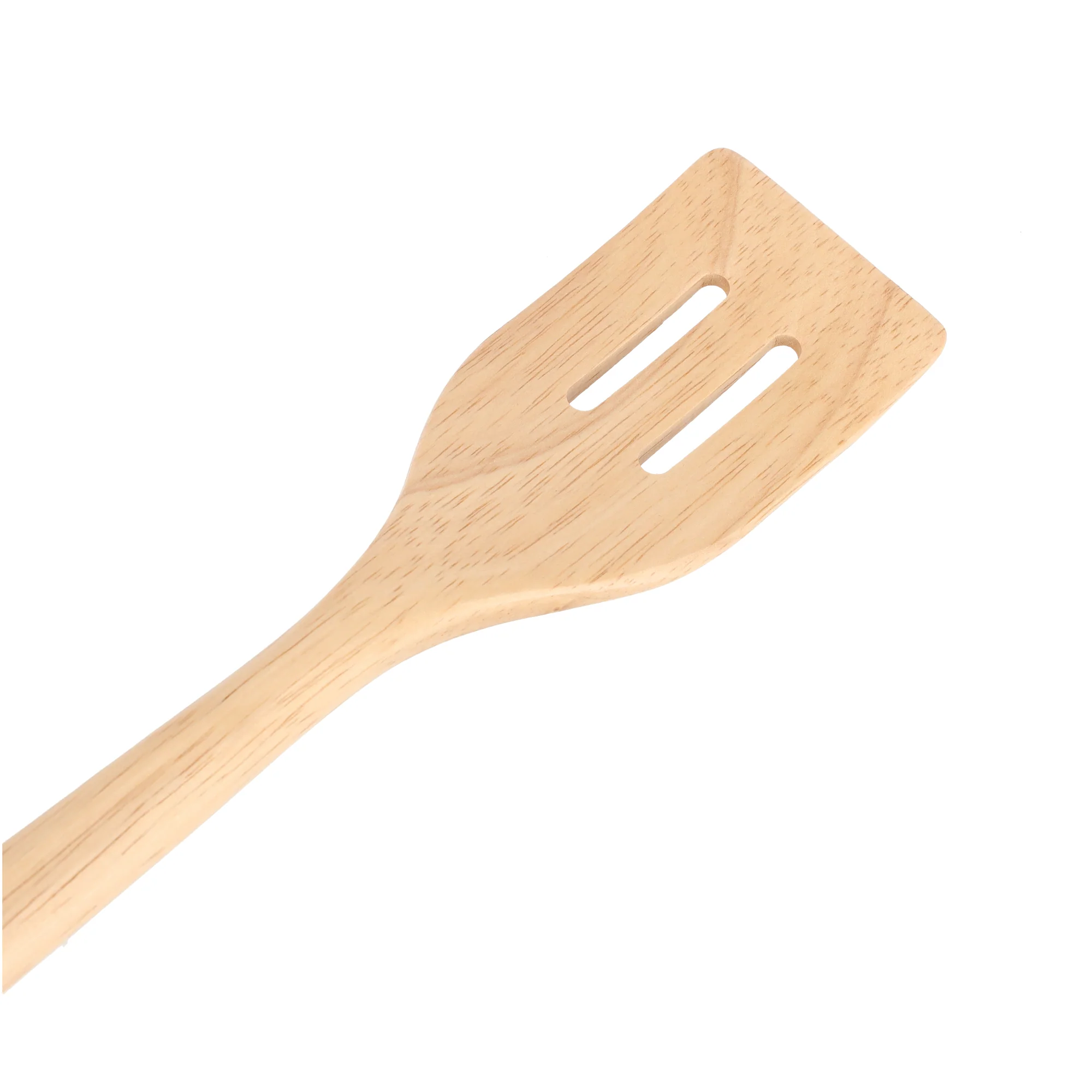 Royalford RF9793 Rubber Wood Slotted Turner | Ergonomic Wooden Spatula for Non Stick Cookware | Dishwasher Safe | Natural Wood Kitchen Tool for Frying and Daily Cooking - Image 3