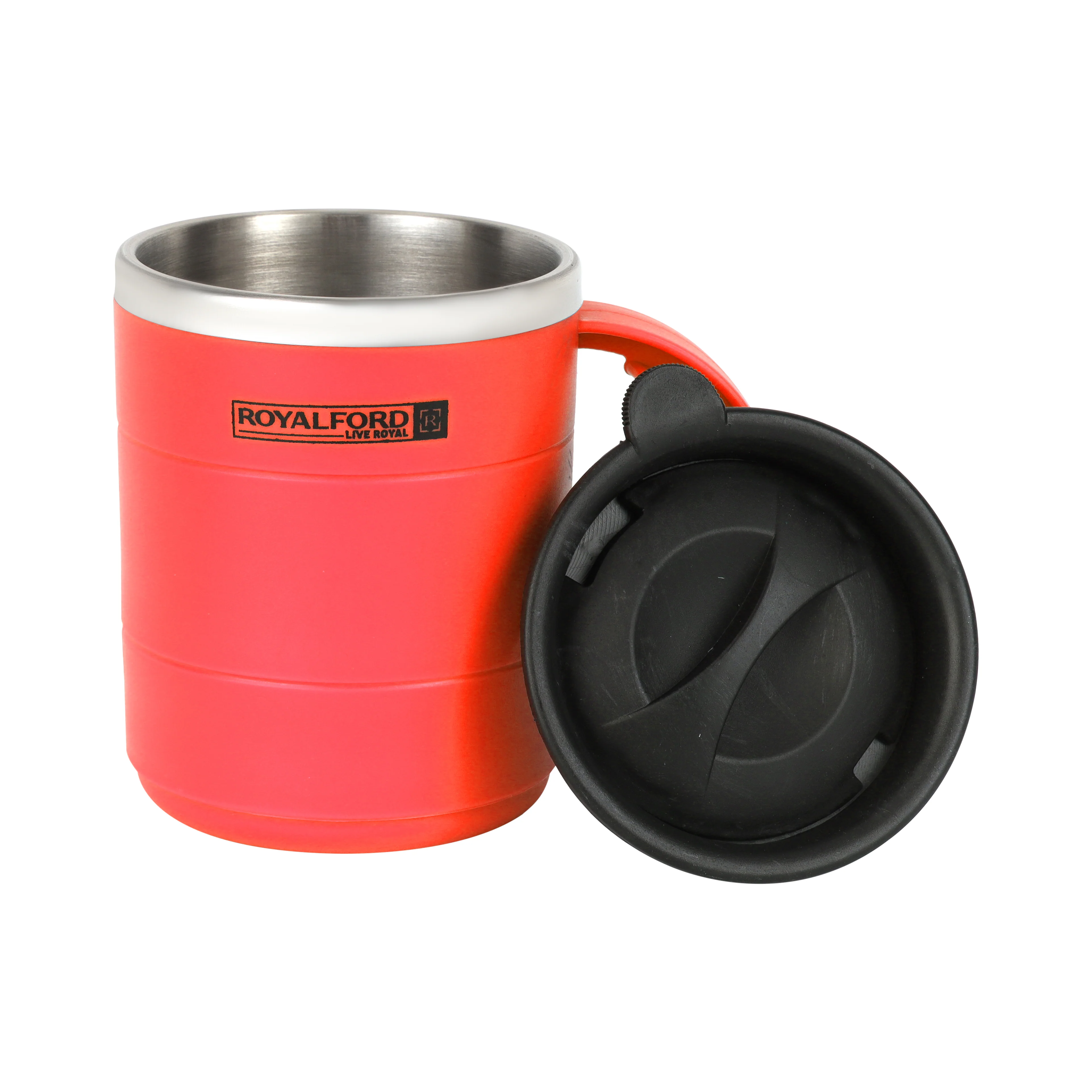 Royalford RF9815 Double Wall Stainless Steel Travel Mug 420ml | BPA Free Insulated Mug | Ergonomic Handle for Hot & Cold Drinks| Office, Travel and Daily Use Coffee Cup - Image 2