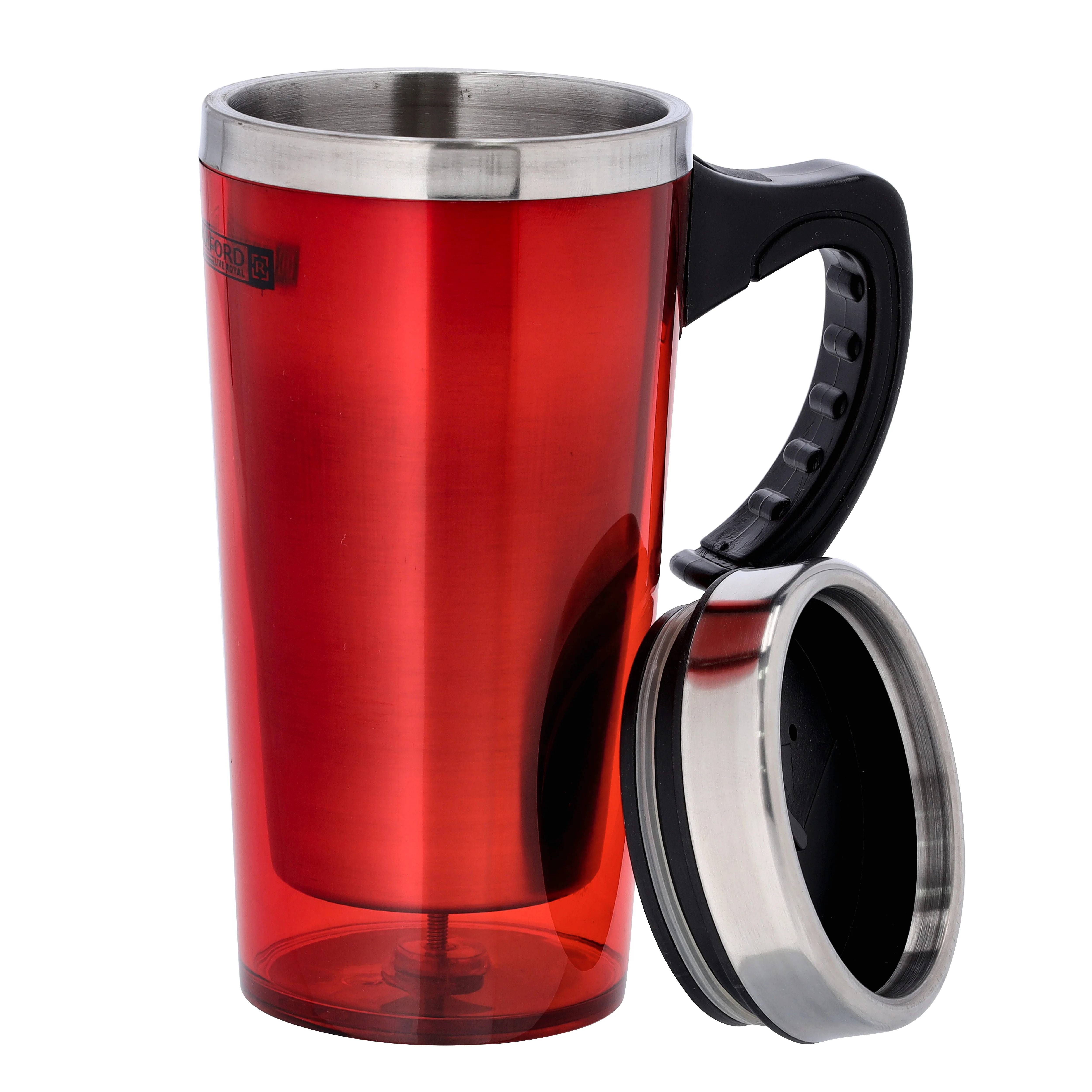 Royalford RF9816 Double Wall Stainless Steel Travel Mug 480ml | BPA Free Insulated Coffee Mug | Ergonomic Handle for Hot & Cold Beverages, Office, Travel and Daily Use - Image 2
