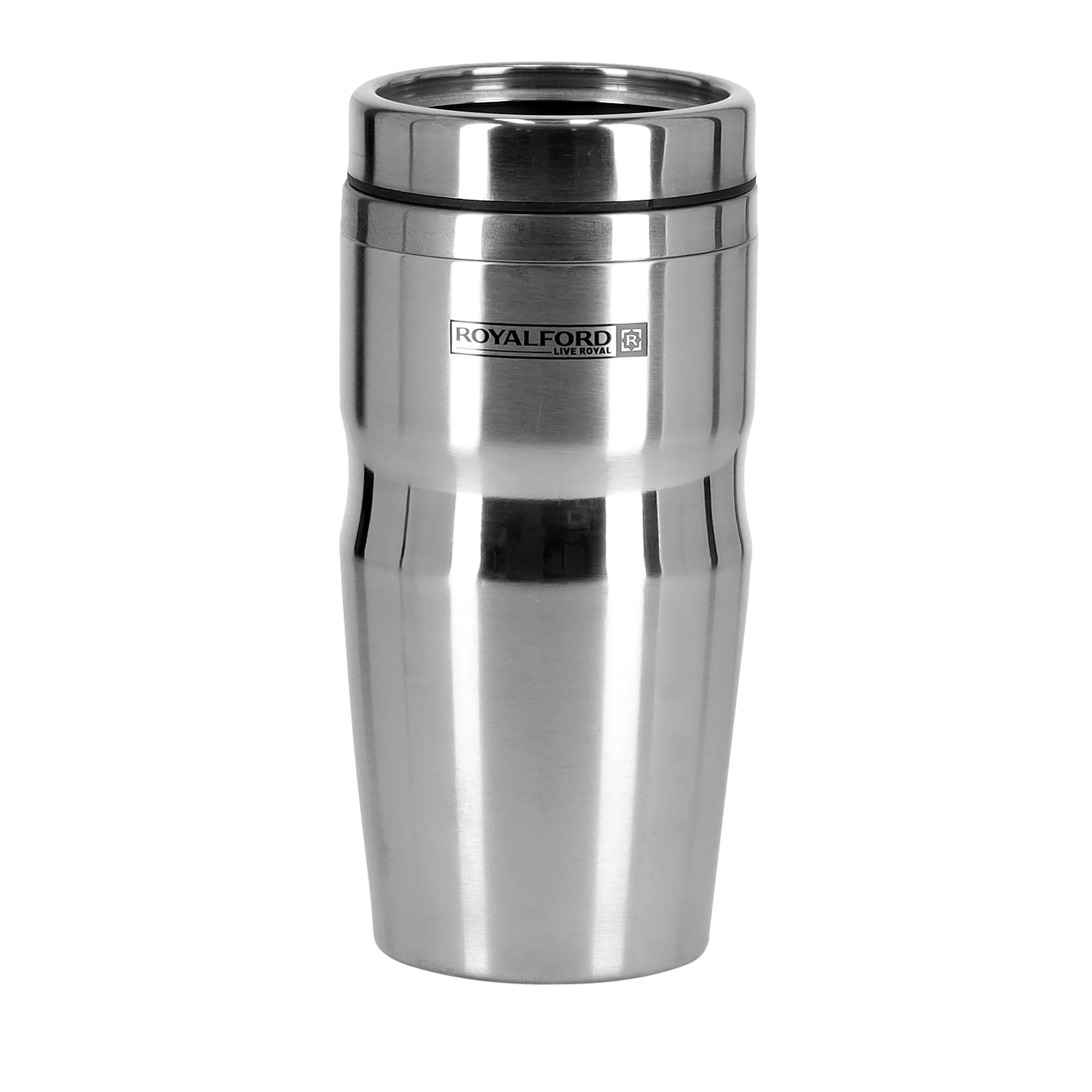 Royalford RF9817 Double Wall Stainless Steel Travel Mug 480ml  | Ergonomic Handle  | BPA Free Insulated Mug for Hot and Cold Beverages, Office, Travel and Daily Use - Image 2