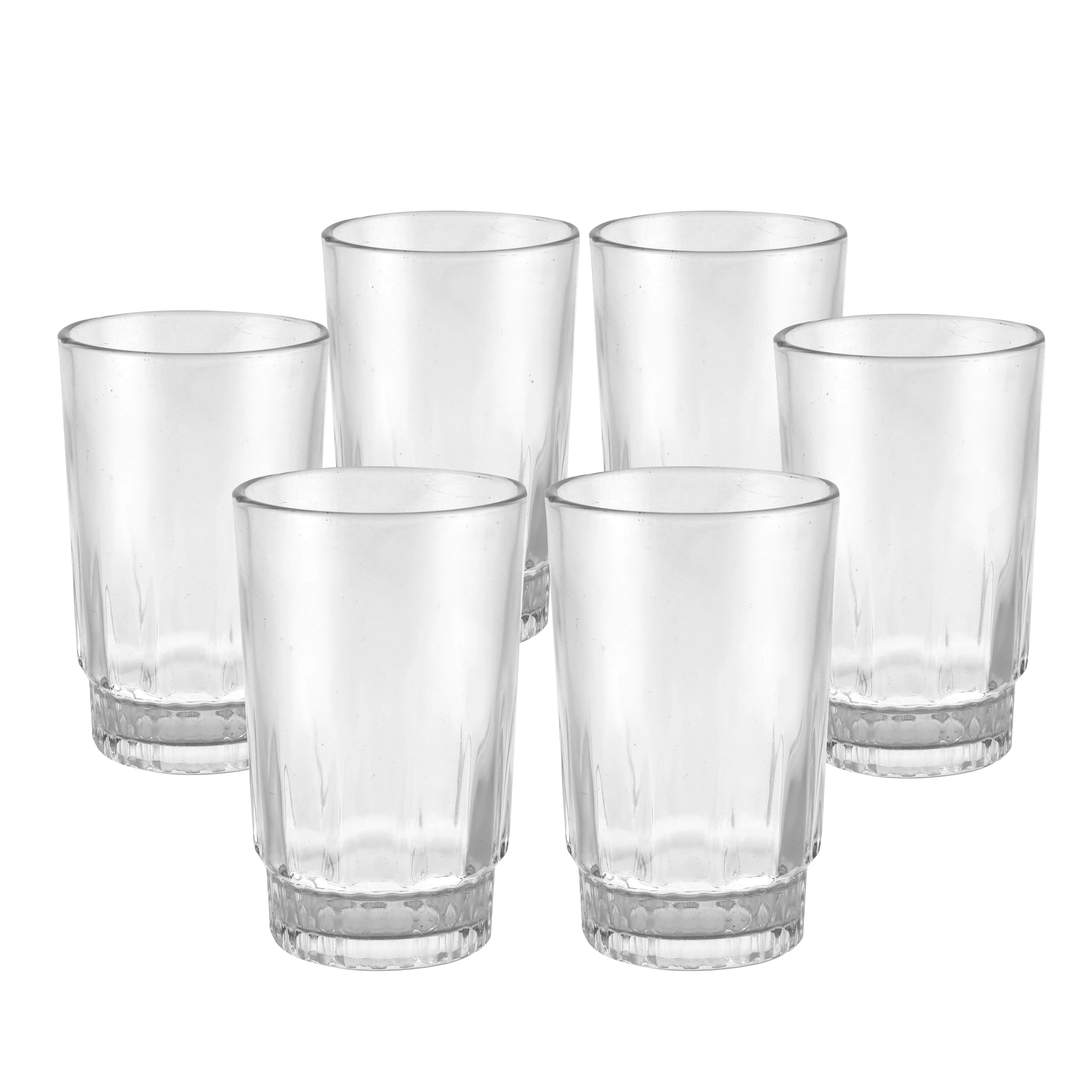 Royalford RF9818 Glass Tumbler Set | 6 Pcs Premium Clear Drinking Glasses for Water, Juice & Soft Drinks | Thick Base Durable Design for Everyday Home and Dining Use - Image 4