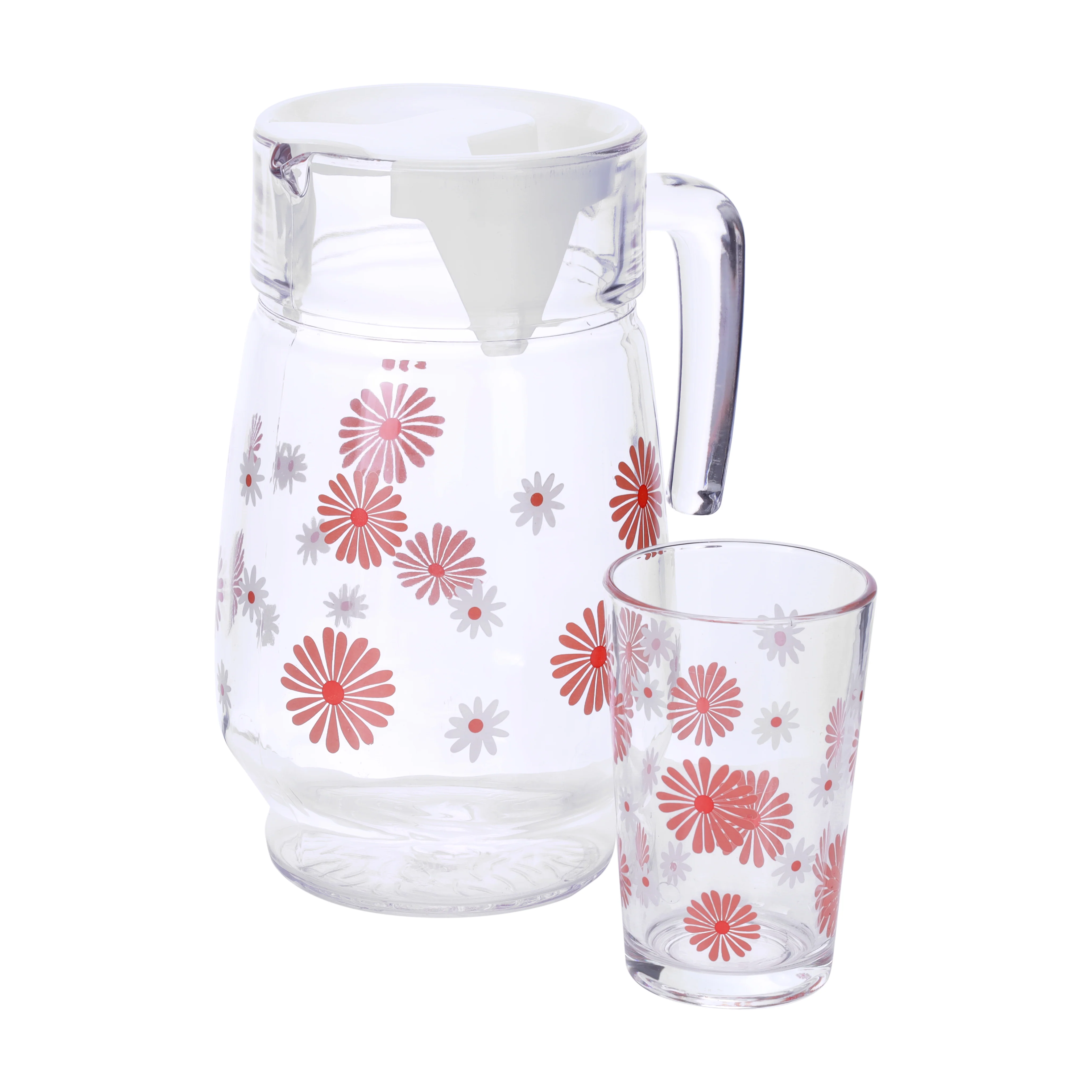 Royalford RF9830 7-Pcs Glass Water Jug & Tumbler Set | Premium-Quality Durable Glassware |1300ml Jug & 6 Printed Tumblers | Removable Lid for Hygienic Use & Easy Cleaning - Image 6
