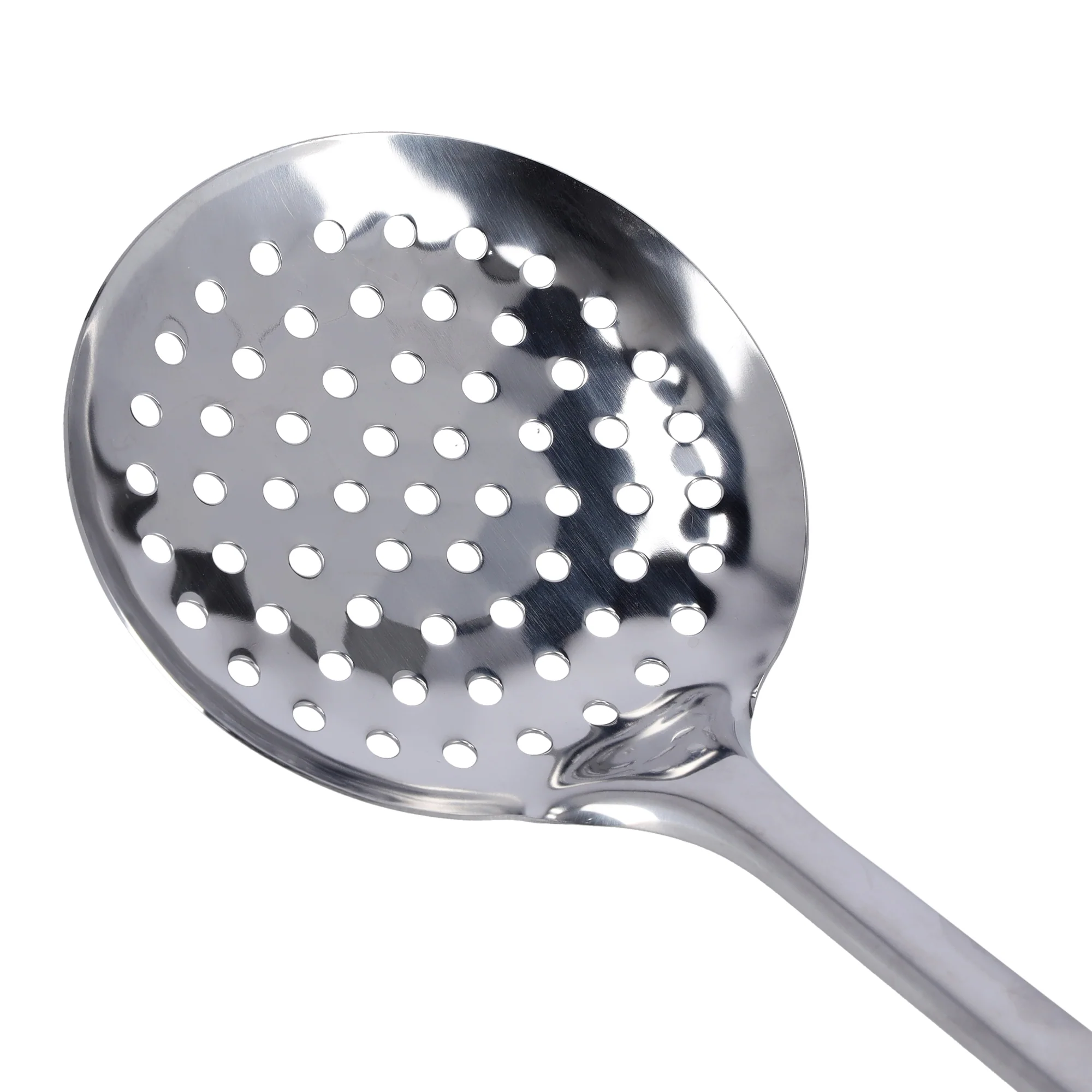Royalford RF9851 Stainless Steel Skimmer| Durable Kitchen Strainer Spoon with Rust-Resistant Build| Ergonomic Handle Perforated Head for Frying, Straining & Draining Oil - Image 3