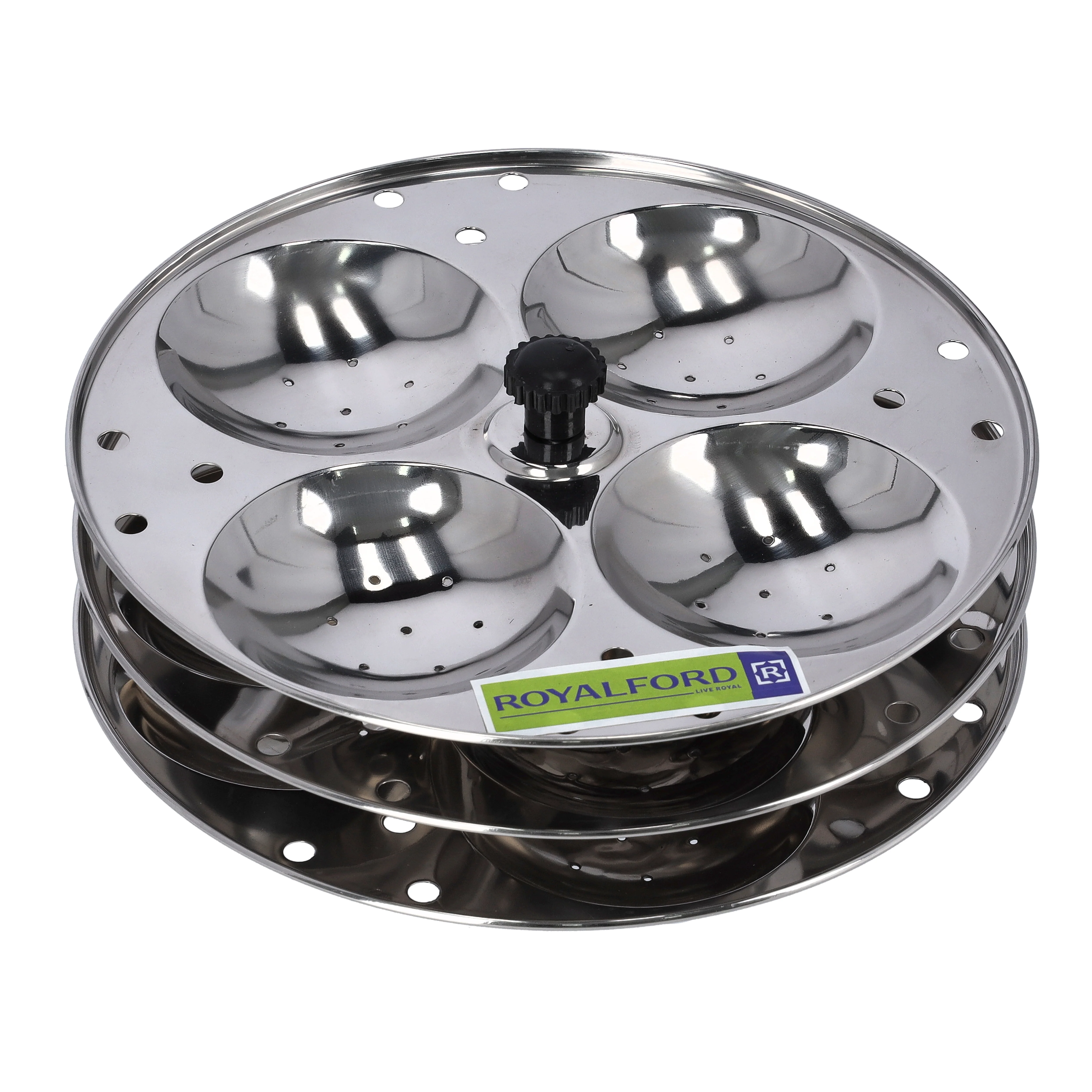 Royalford RF9876 Stainless Steel Idly Stand | 3 Racks Makes 12 Soft Idlis | Mini Hole Mechanism| Balanced Heat Flow | Food Grade| Rust Proof Steamer For  Home Cooking - Image 4