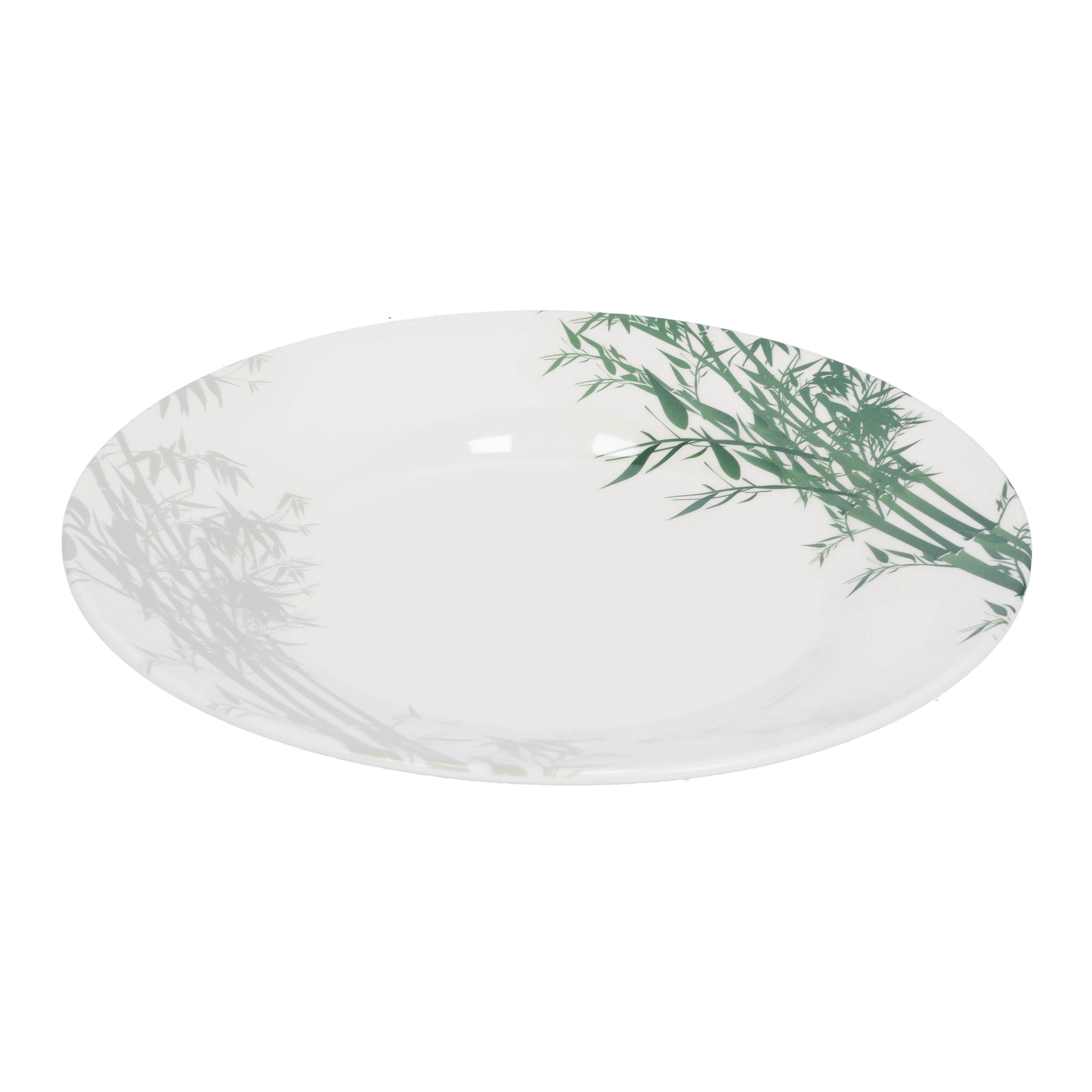 Royalford RF9887 Melamineware Dinner Plate | 8 Inch Elegant White Plate with Bamboo Design | Durable Lightweight Break Resistant Tableware for Daily Dining Serving - Image 2
