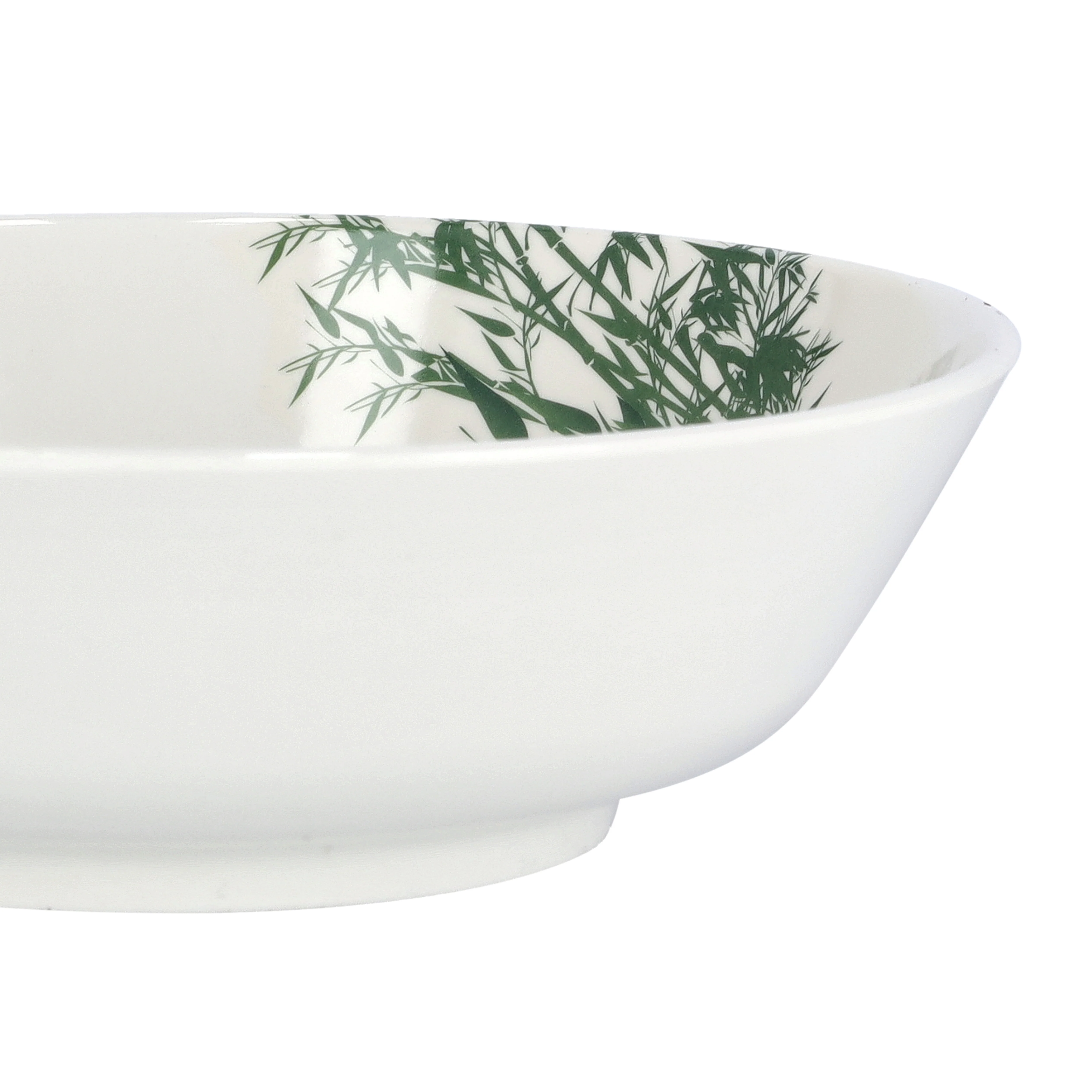 Royalford RF9889 Melamineware Serving Bowl | 8.5 Inch Elegant White Bowl with Minimal Green Print | Durable Lightweight Break Resistant Tableware for Daily Dining Serving - Image 4