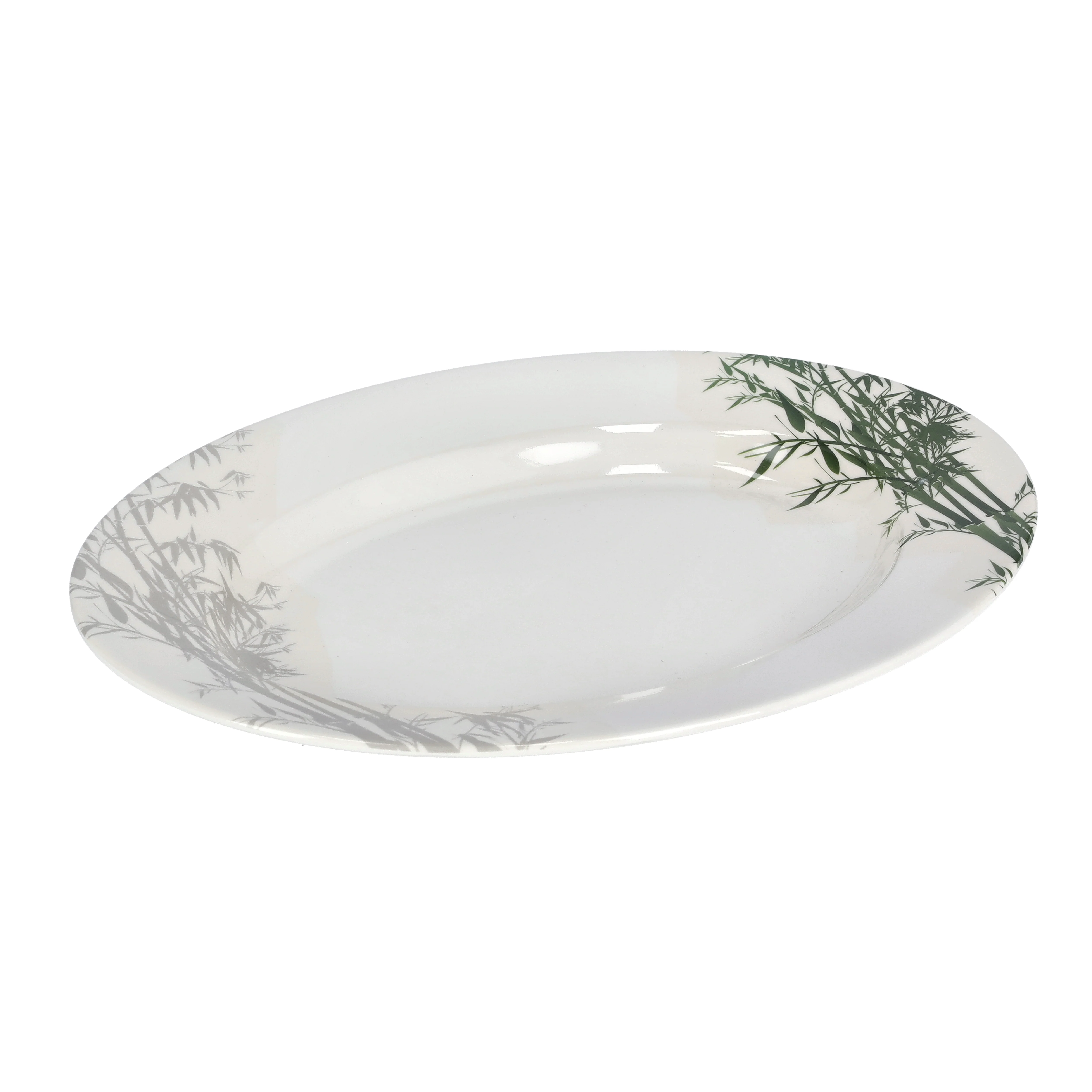 Royalford RF9893 Melamine Oval & Dinner Plates | Elegant Bamboo Design | Durable | Stylish | Break Resistant | Lightweight | Heat Safe and Dishwasher Safe Tableware - Image 2