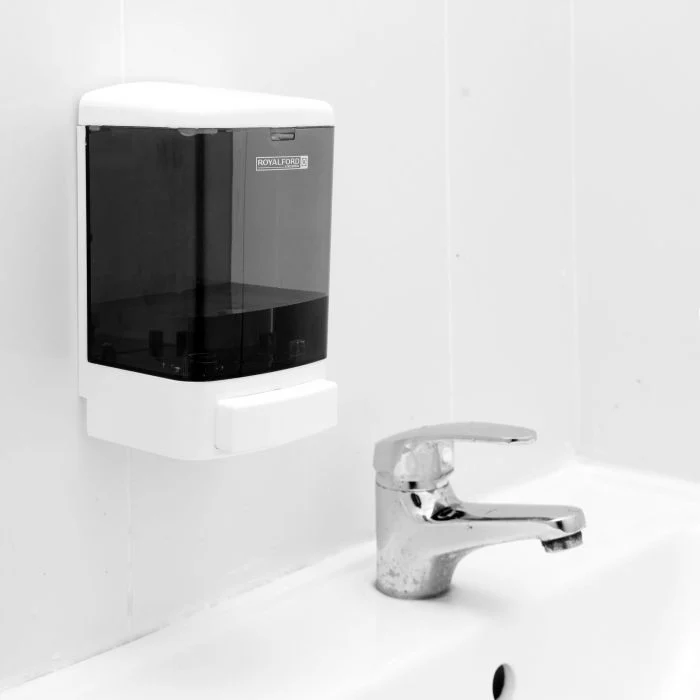 Royalford RF9944 Liquid Soap Dispenser | 1000ml Wall Mounted ABS Soap Shampoo Dispenser for Bathroom, Restaurant, Hospital & Lavatory | Hygienic & Durable Design - Image 3