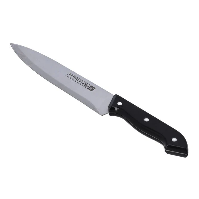 Royalford RF9946 Deluxe Cutting Set | 5-Piece Premium Stainless Steel Knife Collection | Chef Knife| Cleaver| Utility Knife| Kitchen Scissors & Wooden Chopping Board - Image 4