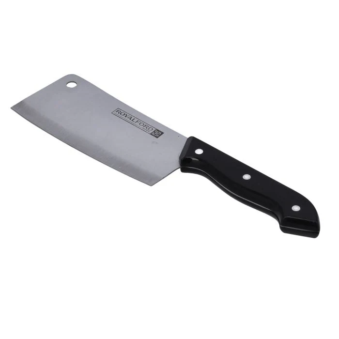 Royalford RF9946 Deluxe Cutting Set | 5-Piece Premium Stainless Steel Knife Collection | Chef Knife| Cleaver| Utility Knife| Kitchen Scissors & Wooden Chopping Board - Image 5