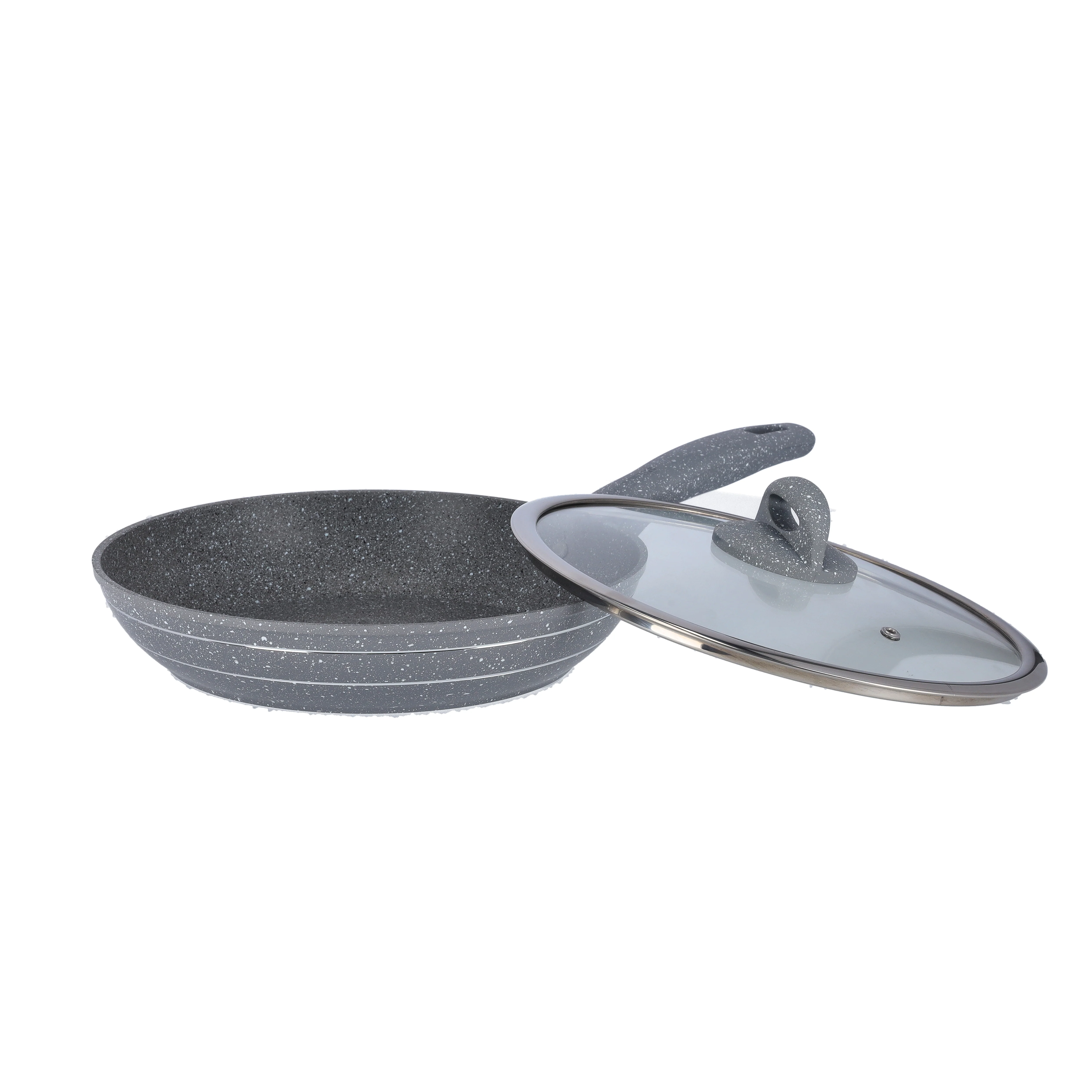 Royalford RF9952 Smart Granite Series Frypan with Lid | 5-Layer Forged Aluminium Non-Stick Pan| Induction Compatible Base| Durable Granite Coating & Ergonomic Handle - Image 3