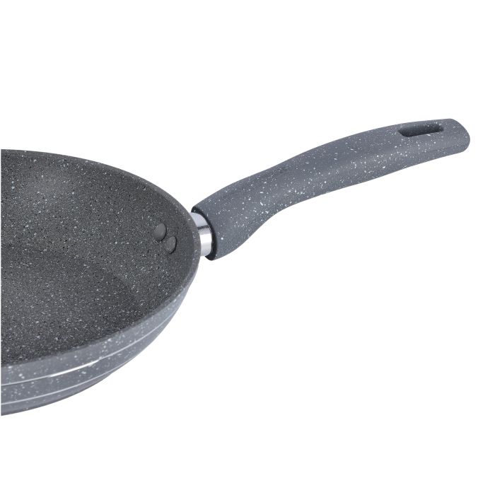 Royalford RF9953 Smart Granite Fry Pan 26cm | 5 Layer Granite Non-Stick Induction Cookware | Forged Aluminium Body | Soft Touch Handle and Tempered Glass Lid - Image 4