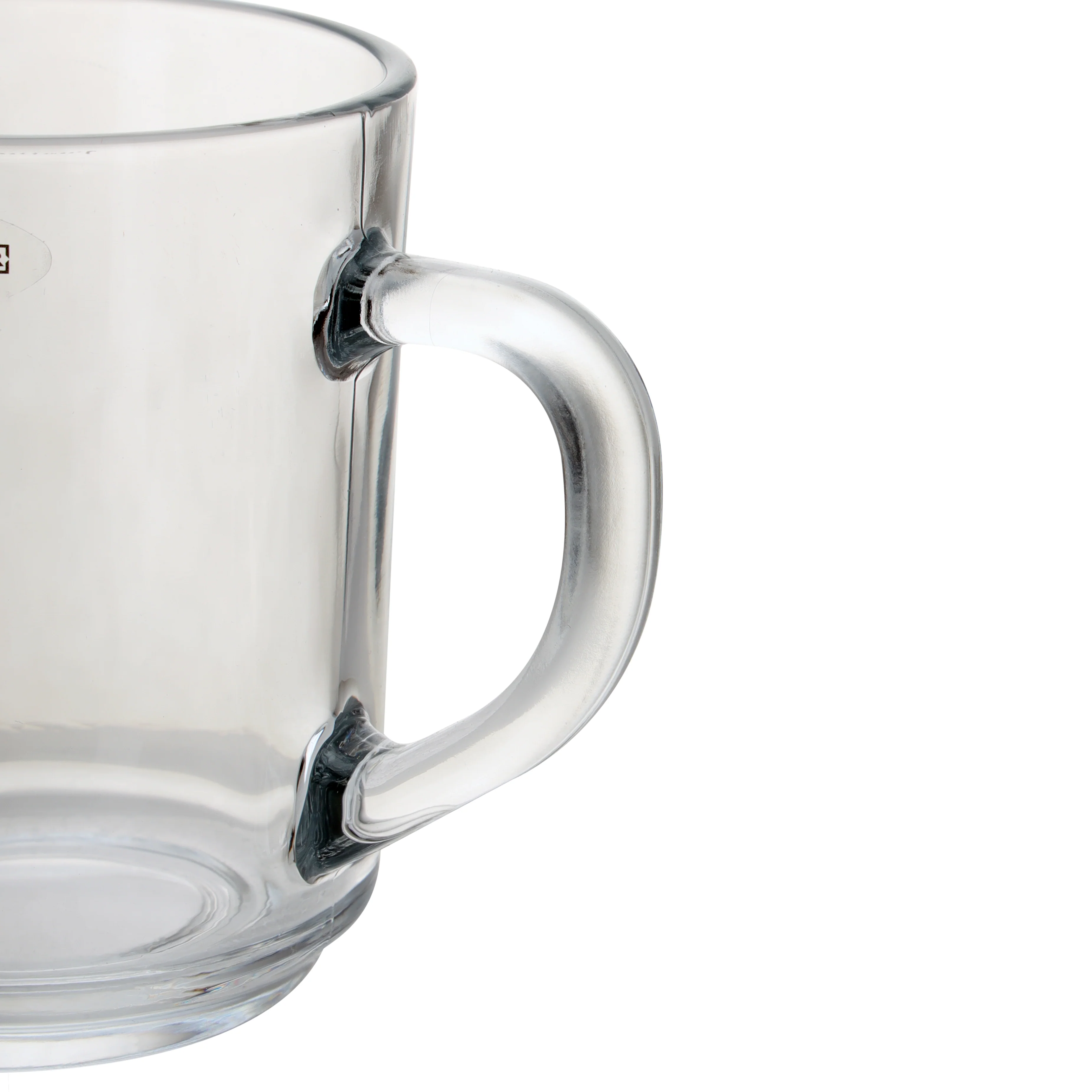 Royalford RF9971 Glass Tumbler Set 3 PCS | 210ml Lead-Free Clear Glass Mugs | Crystal Clear Durable Drinkware | Comfortable Handle | Creative Design& Dishwasher Safe - Image 4