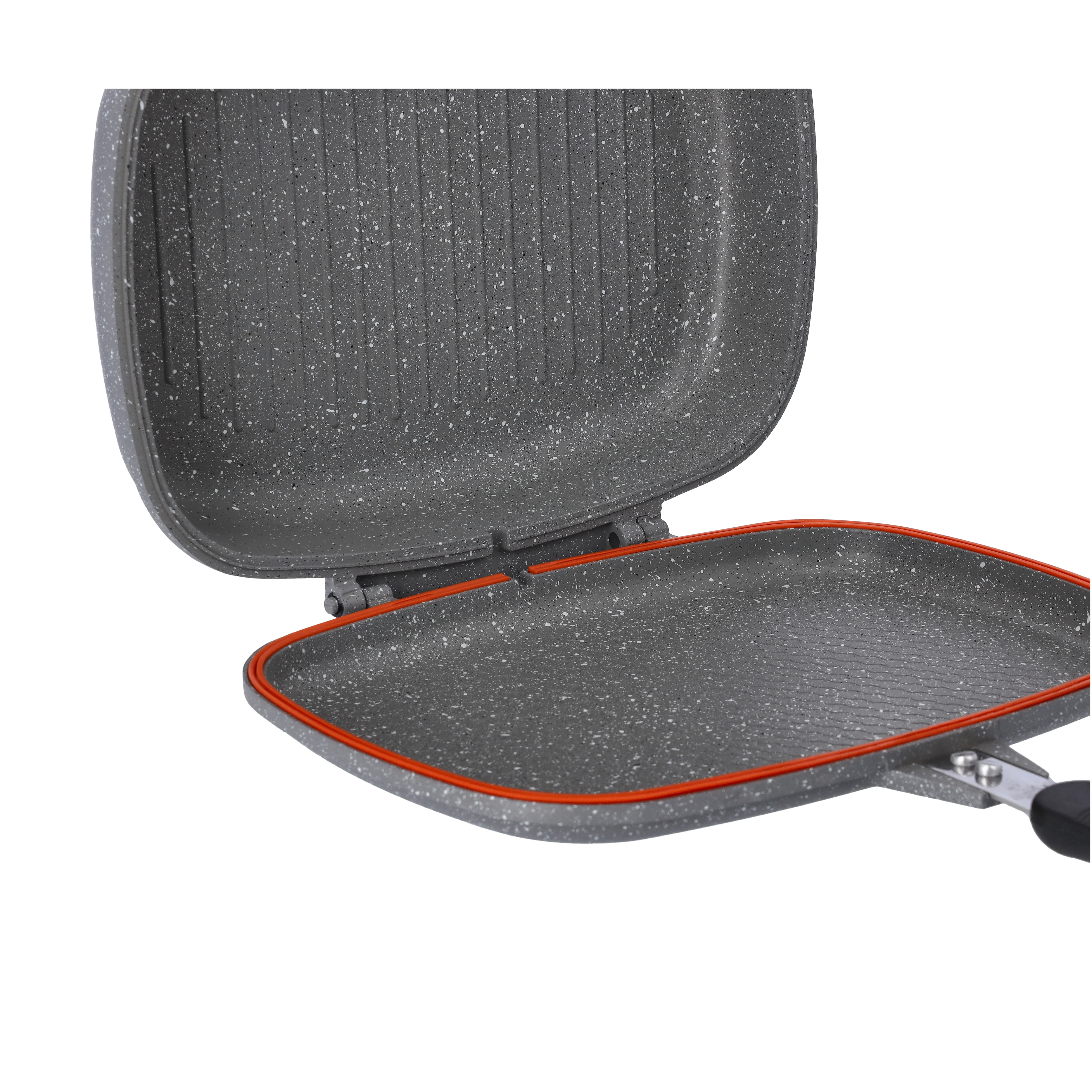 Royalford RF9999 Double Grill Pan 32cm | Smart Granite Series Die Cast Aluminium Non Stick Grill Pan | Durable Granite Coating | Magnet Lock Handles | Two Sided Cooking - Image 5