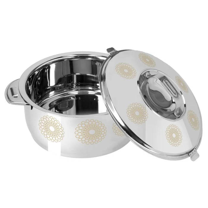 Royalford Salwa Double Wall Stainless Steel Hot Pot 4000ML - Portable Extra Deep Hot Pot | Serving Dishes with Lids | Twist Lock | Hot Food Storage & Warmers Pots| Storage Saver for Everyday Use - Image 3
