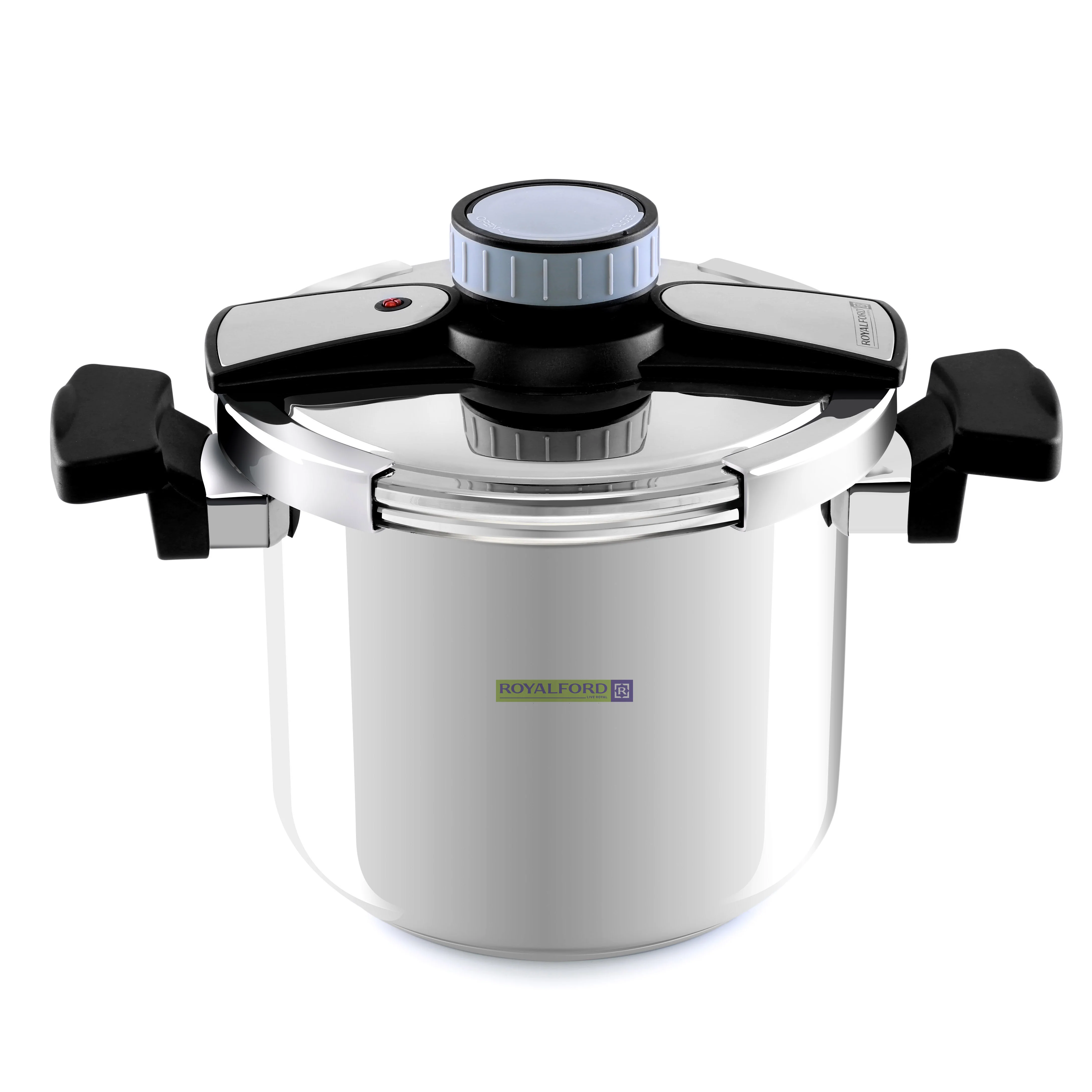 Royalford Stainless Steel Pressure Cooker RF7604 5 Litre | Durable Stainless Steel Body| Easy Lock Lid for Safe Cooking| Multi-Safety Features | Built-In Safety Valve - Image 2