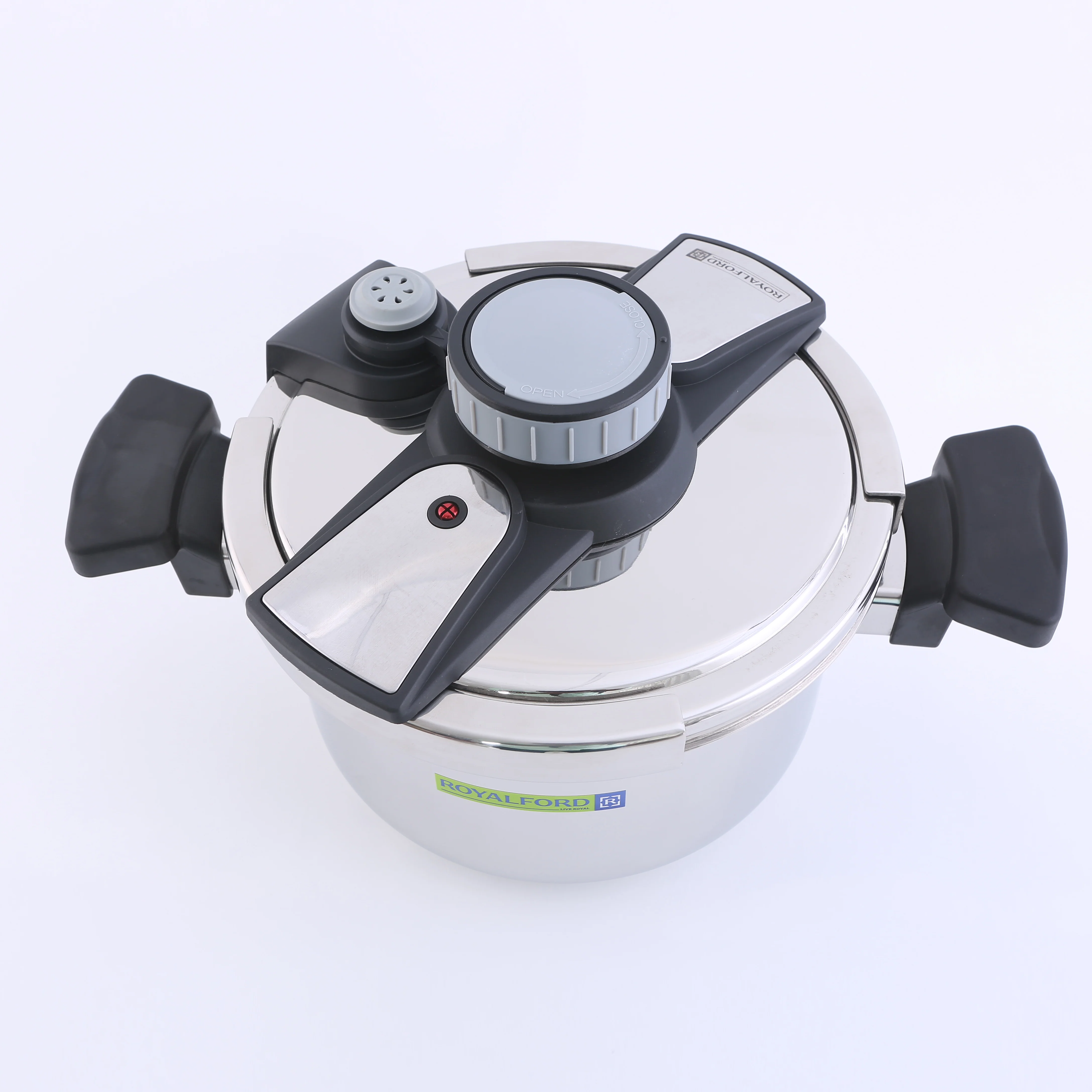 Royalford Stainless Steel Pressure Cooker RF7604 5 Litre | Durable Stainless Steel Body| Easy Lock Lid for Safe Cooking| Multi-Safety Features | Built-In Safety Valve - Image 4