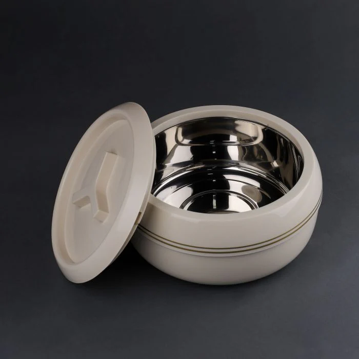 Royalford Zoria Insulated 3000ml Casserole- RF11031| PP Body with Stainless Steel Inner Casting| BPA-Free| Easy to Carry| Firm Twist Lock| Casserole with Lid| Elegant and Unique Design| Super PU Insulation| Hassle-Free| Ivory and Gold - Image 3