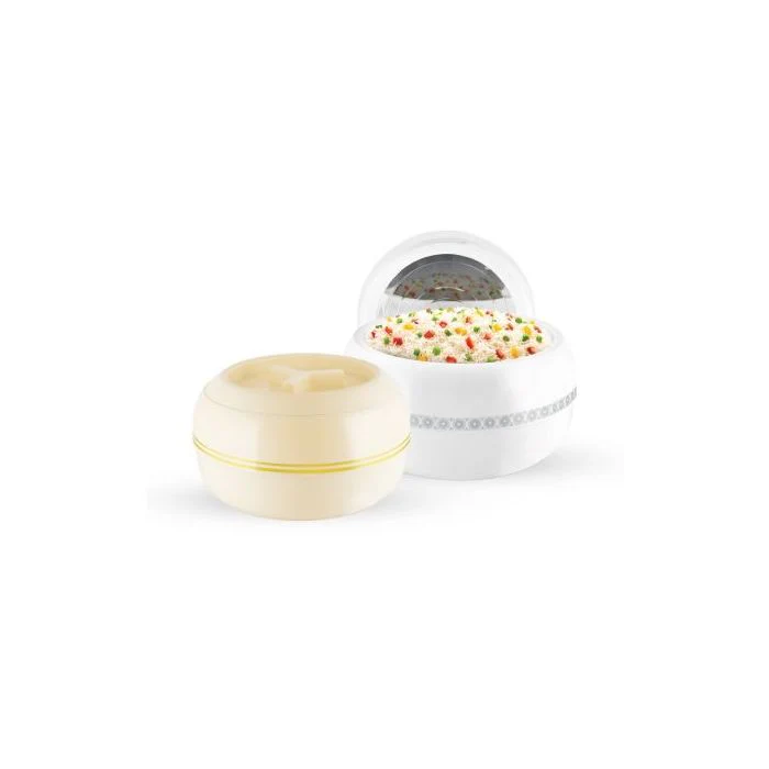 Royalford Zoria Insulated 3000ml Casserole- RF11031| PP Body with Stainless Steel Inner Casting| BPA-Free| Easy to Carry| Firm Twist Lock| Casserole with Lid| Elegant and Unique Design| Super PU Insulation| Hassle-Free| Ivory and Gold - Image 5