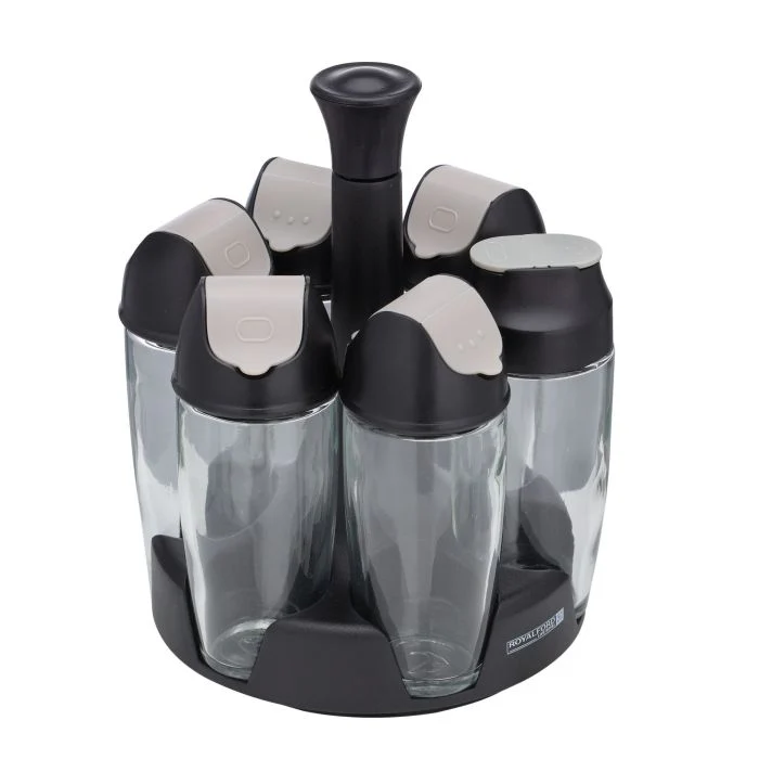 Spice Rack Set, 6 Jars with Revolving Stand, RF10523 | 6-in-1 Masala Rack Set/ Condiment Set/ Spice Container | Store Spices, Salt, Sugar, Coffee Powder, Etc - Image 5