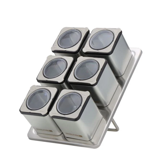 Spice Rack Set, Six 100ml Jars with Stand, RF10522 | 6-in-1 Masala Rack Set/ Condiment Set/ Spice Container | Store Spices, Salt, Sugar, Coffee Powder, Etc - Image 8