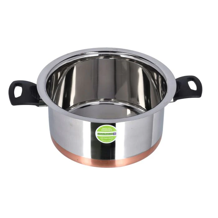 Stainless Steel Casserole, 23cm Copper Bottom Pot, RF9975 | Perfect for Soups, Stews | Large Cooking Stockpot with Cool Touch Handles & Lid for Family Size Cooking - Image 3