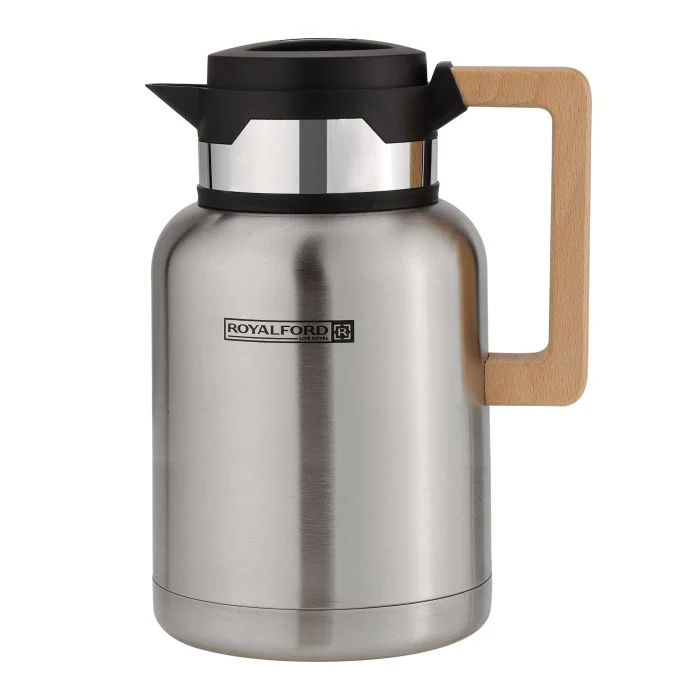 Stainless Steel Vacuum Jug with Wooden Handle, 1.5L, RF10171 | Thermal Insulated Airpot | Keep Drinks Hot & Cold up to Hours | Portable & Leak Proof Thermal Flask - Image 6
