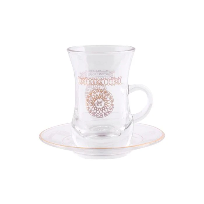Tea Cups with Saucer, 12 Pcs - Made up of High Quality Glass for Regular Use | Ideal for Tea, Coffee, Latte, Cappuccino or Espresso Cup with Saucer | Tea Glass Set of 12 Pcs (Laya) - Image 2