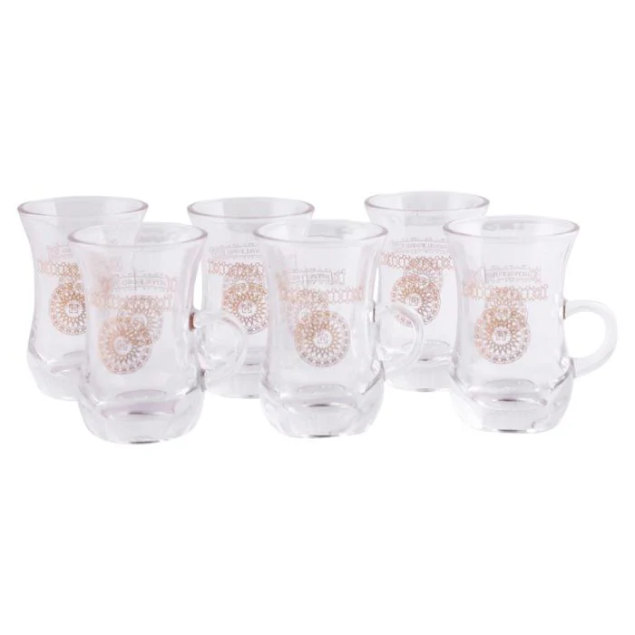 Tea Cups with Saucer, 12 Pcs - Made up of High Quality Glass for Regular Use | Ideal for Tea, Coffee, Latte, Cappuccino or Espresso Cup with Saucer | Tea Glass Set of 12 Pcs (Laya) - Image 4